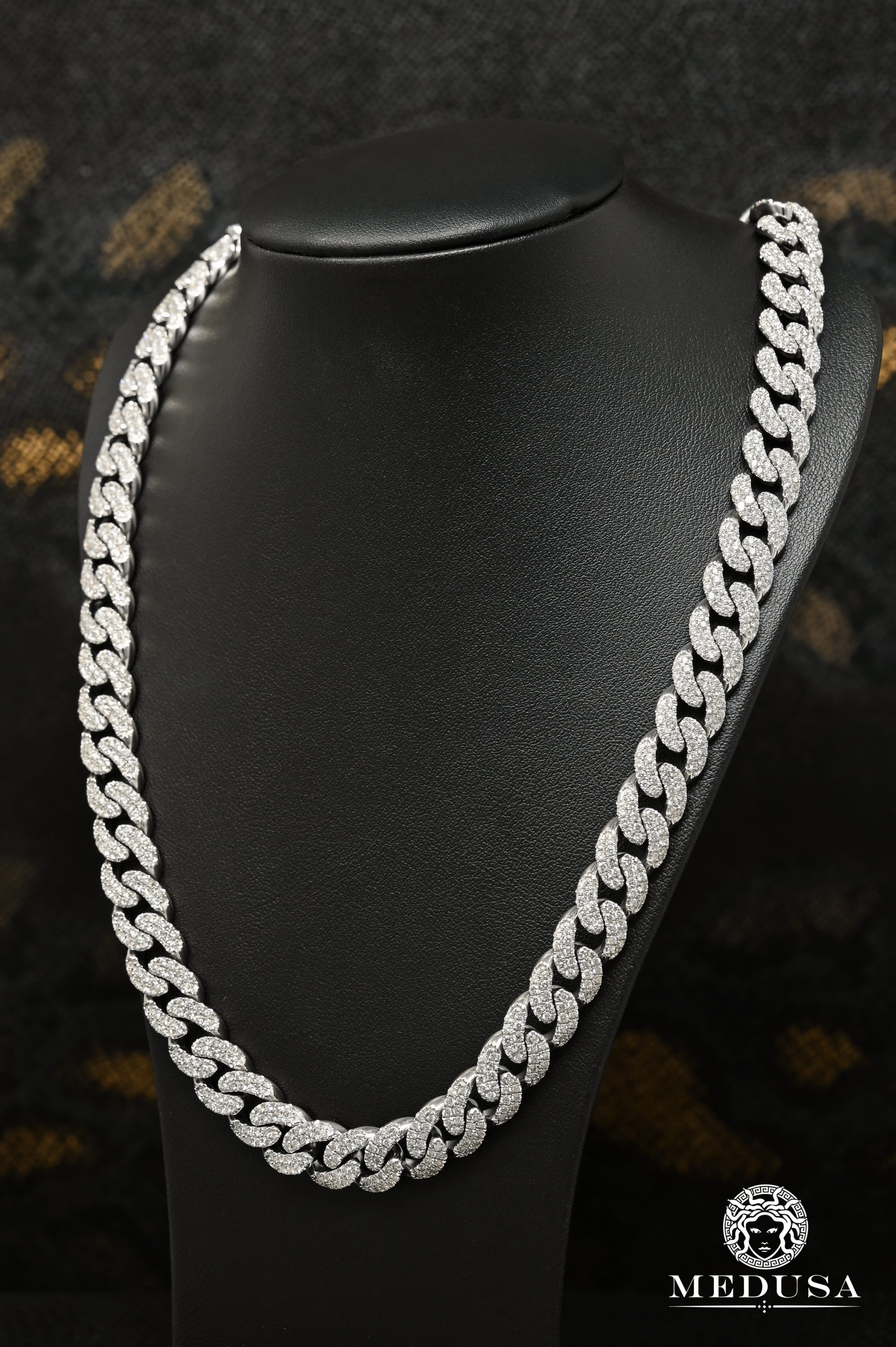11.5mm Cuban Diamond White Gold