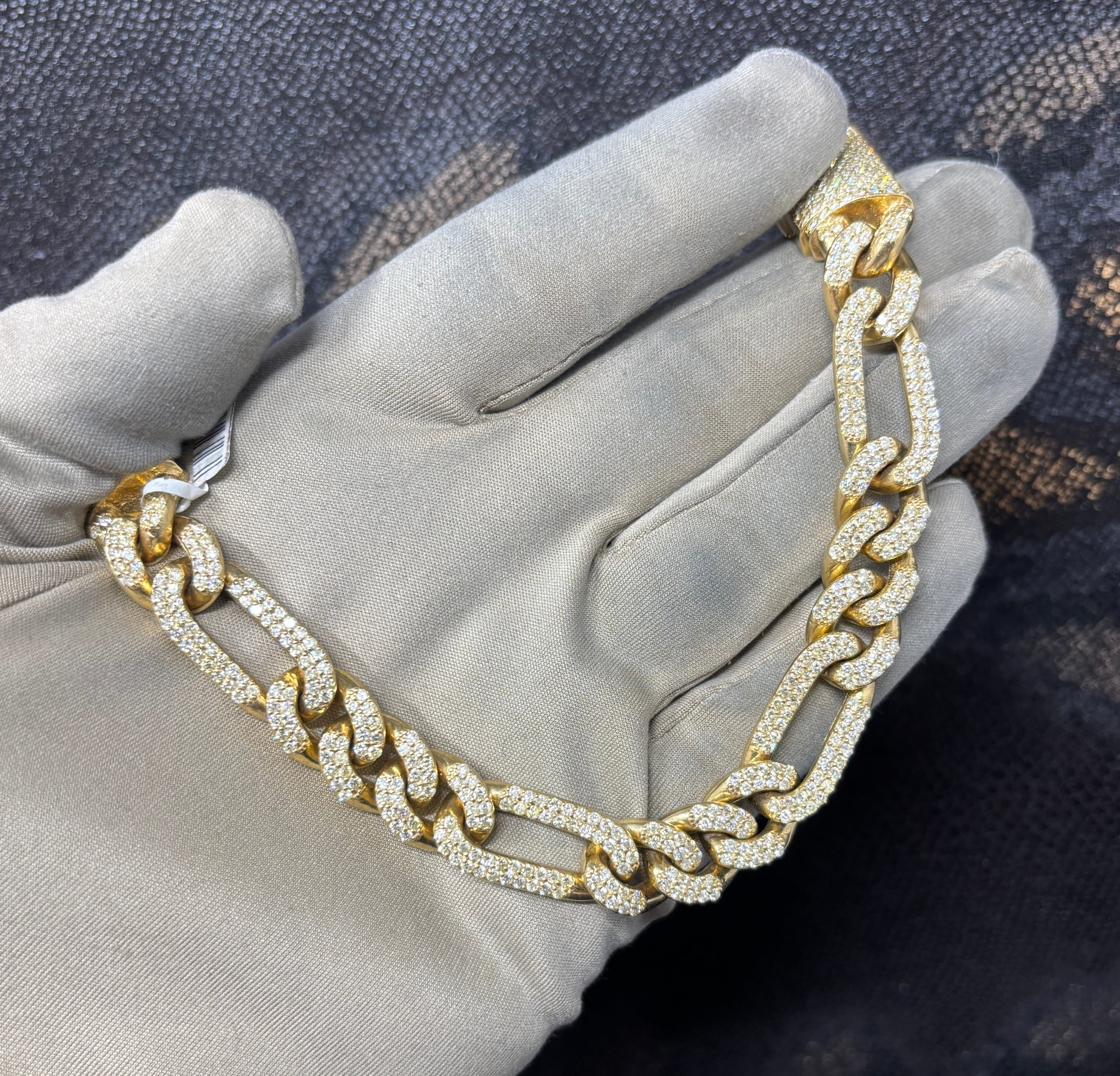 12mm Bracelet figaro diamant