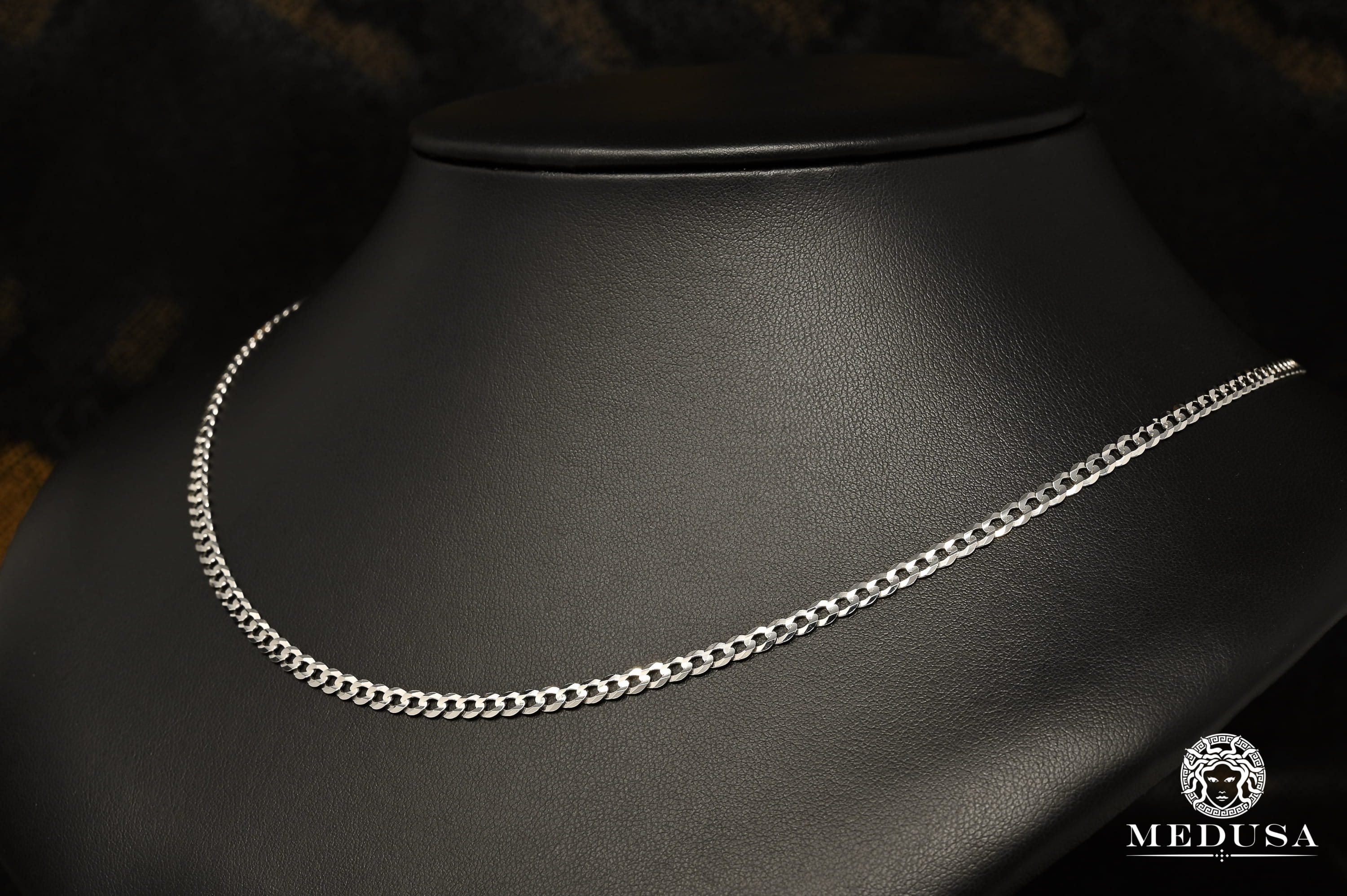 3.5mm Flat Curb White Gold 