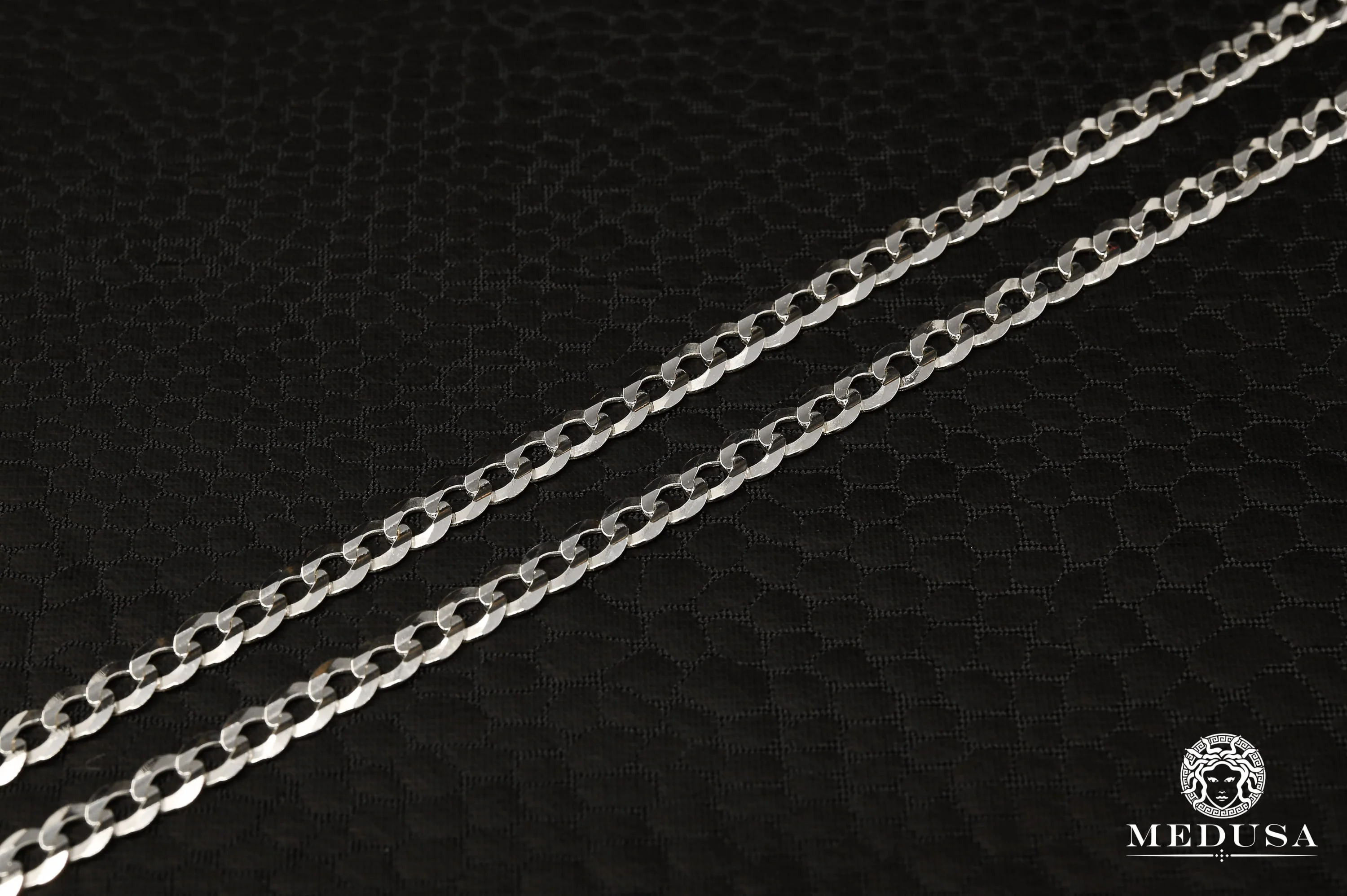 3.5mm Flat Curb White Gold  - Image 3