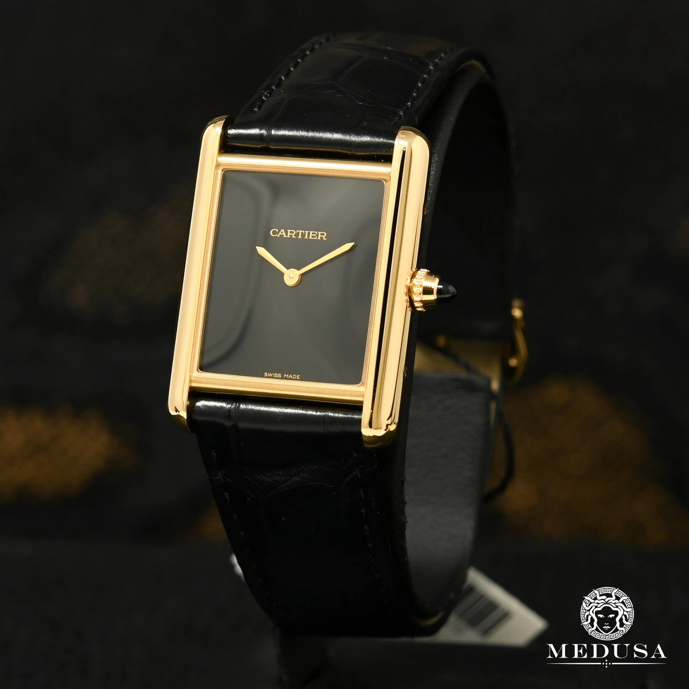 34mm Cartier Tank Louis Onyx