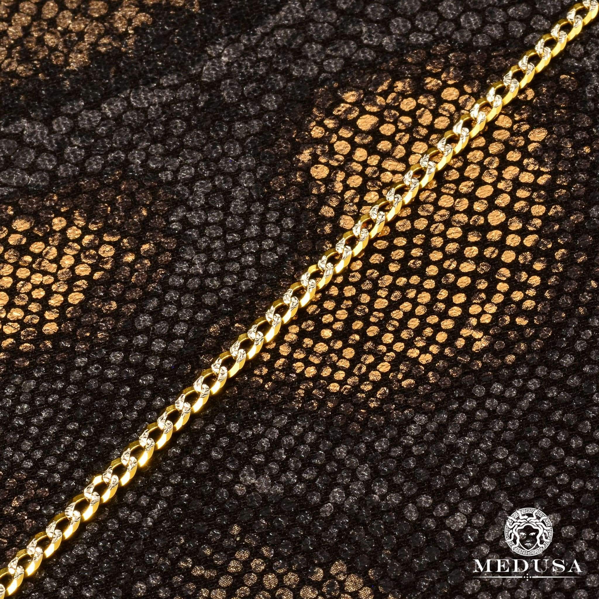 3mm Flat Curb Link Bracelet 2 Tones 