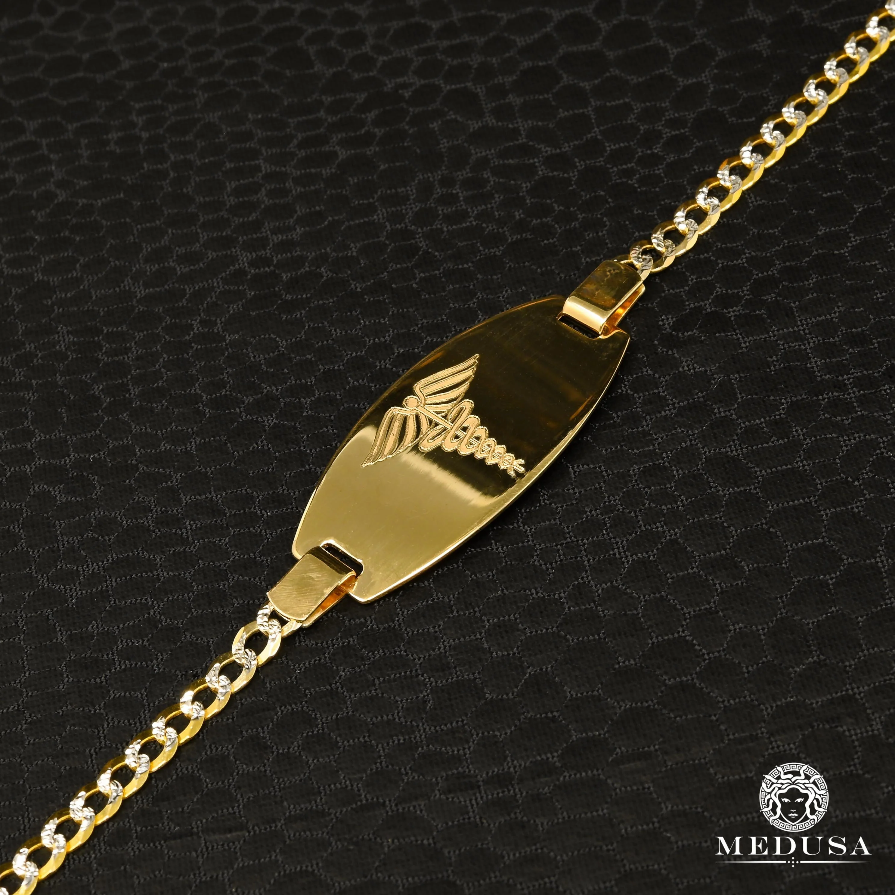 3mm Two-Tone Medical Curb Bracelet