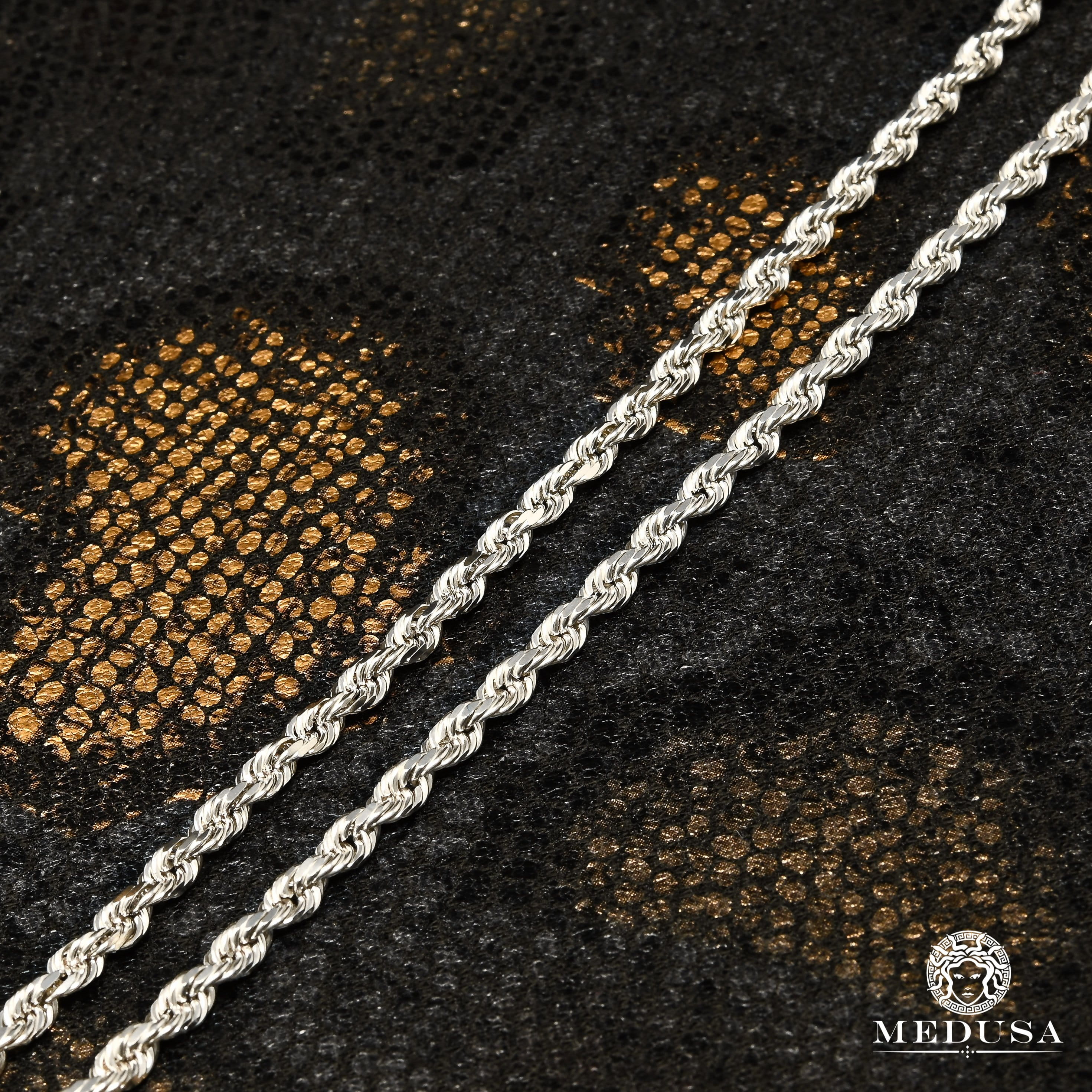3mm Rope Solid White Gold  - Image 2