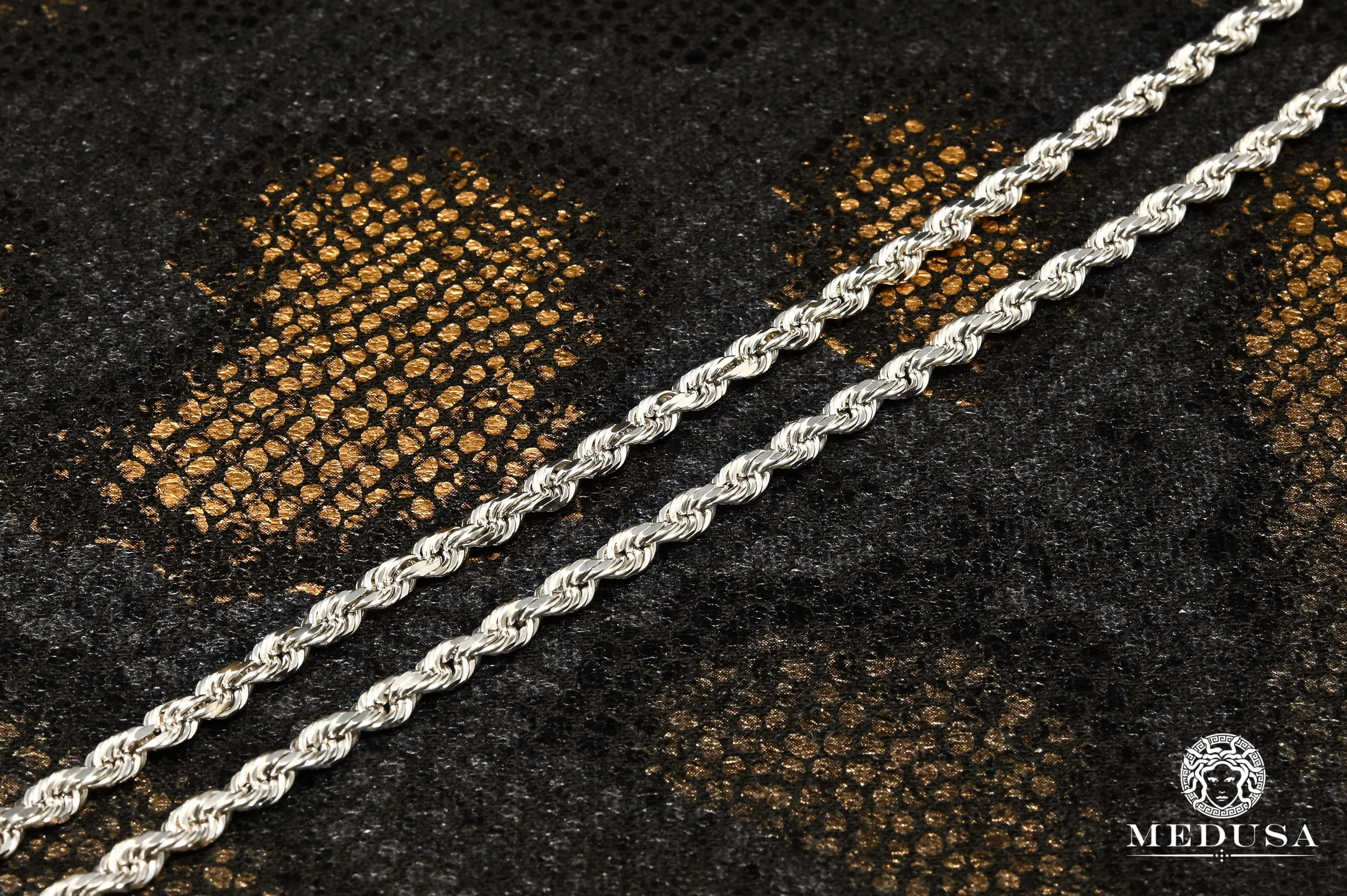 3mm Rope Solid White Gold  - Image 3