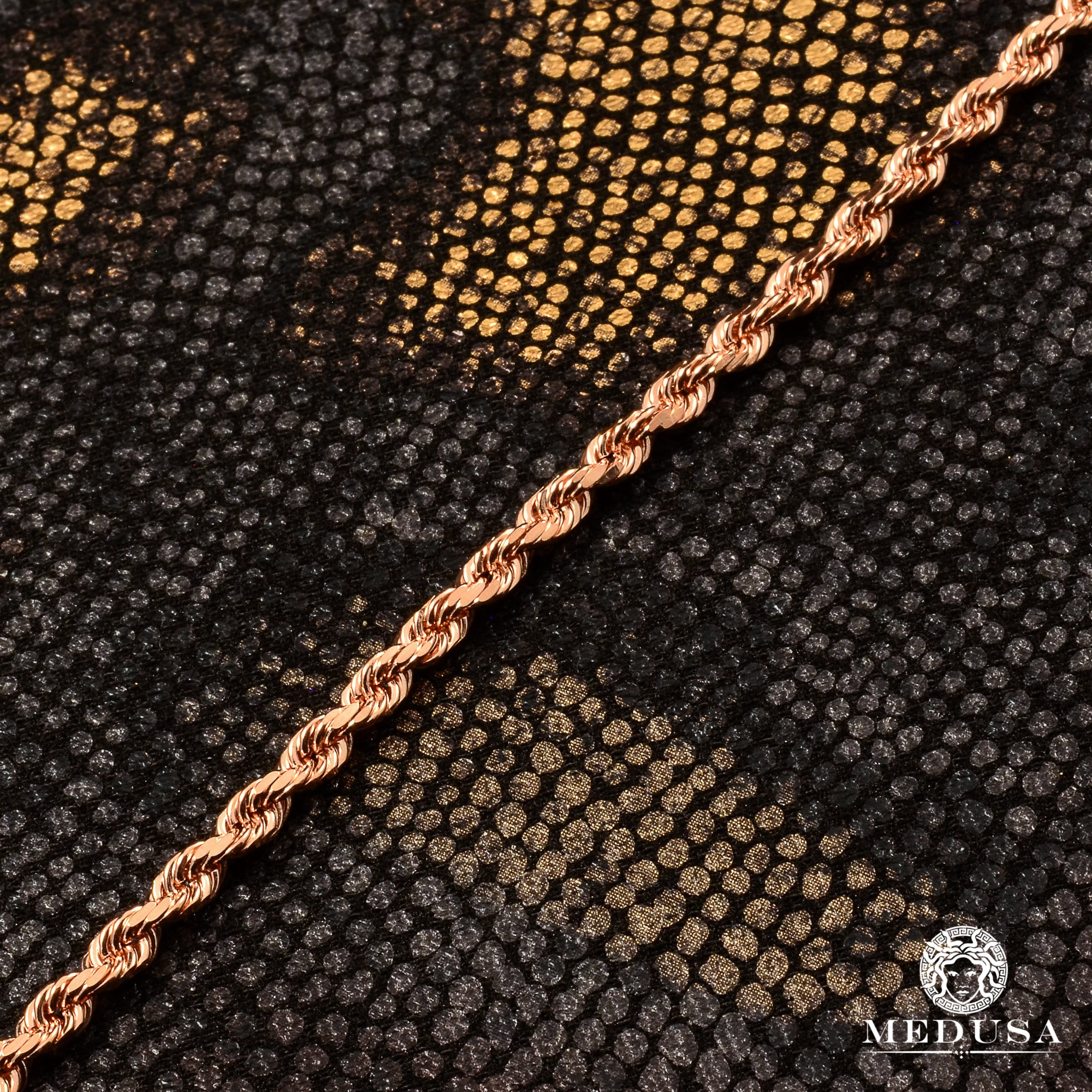 3mm Rope Solid Rose Gold  - Image 2