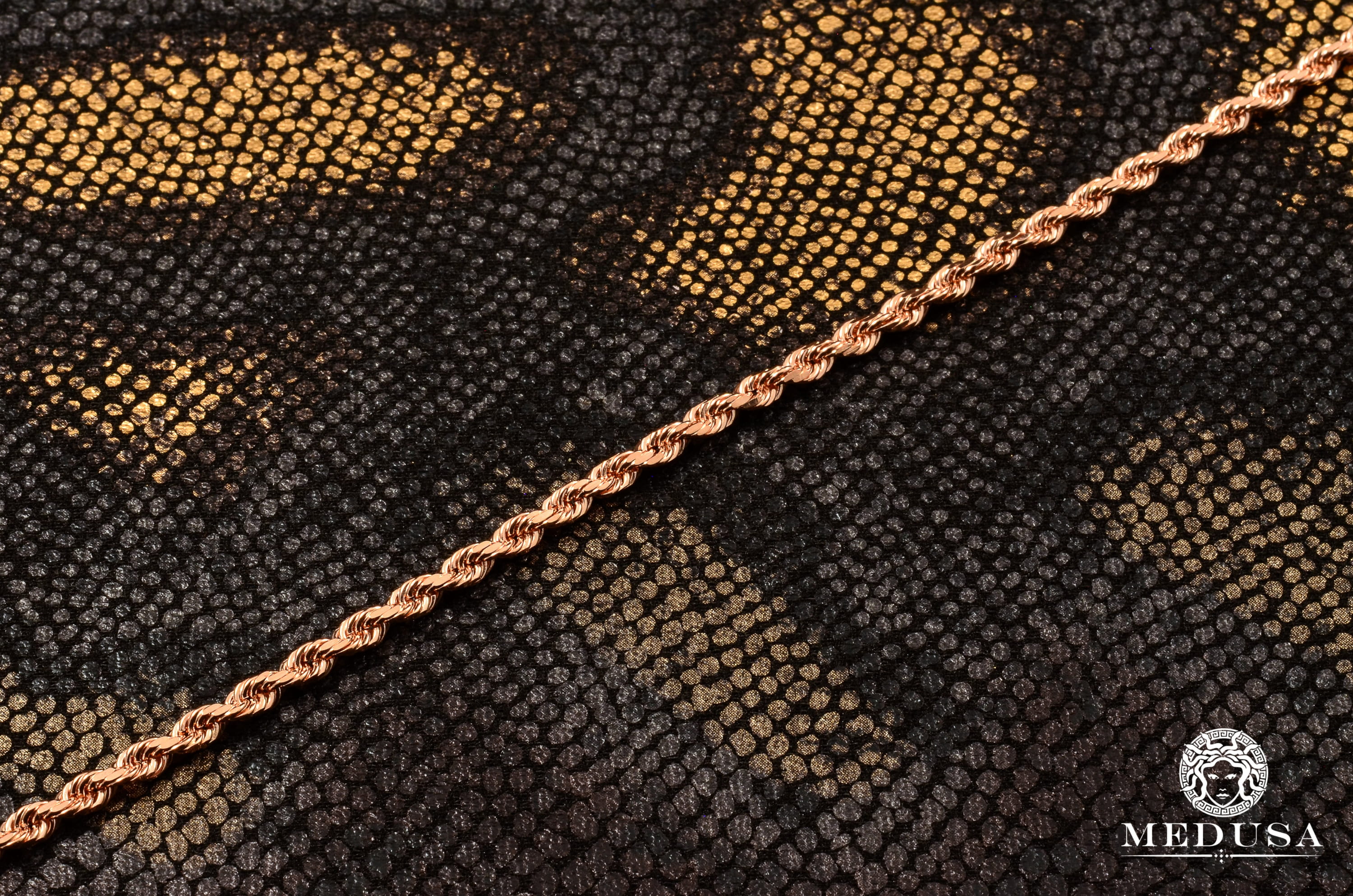 3mm Rope Solid Rose Gold  - Image 3