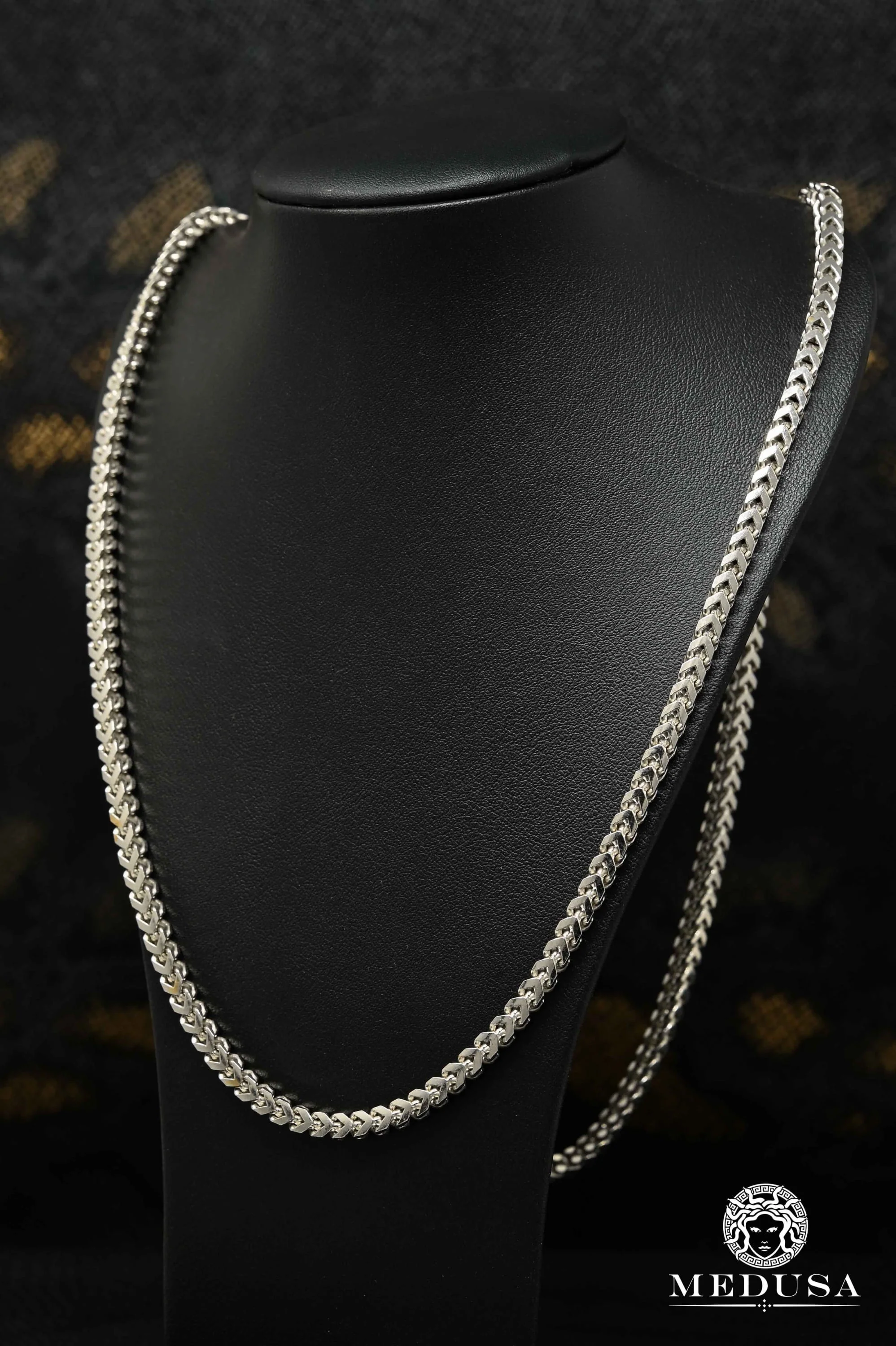 4.5mm Franco Solid White Gold 
