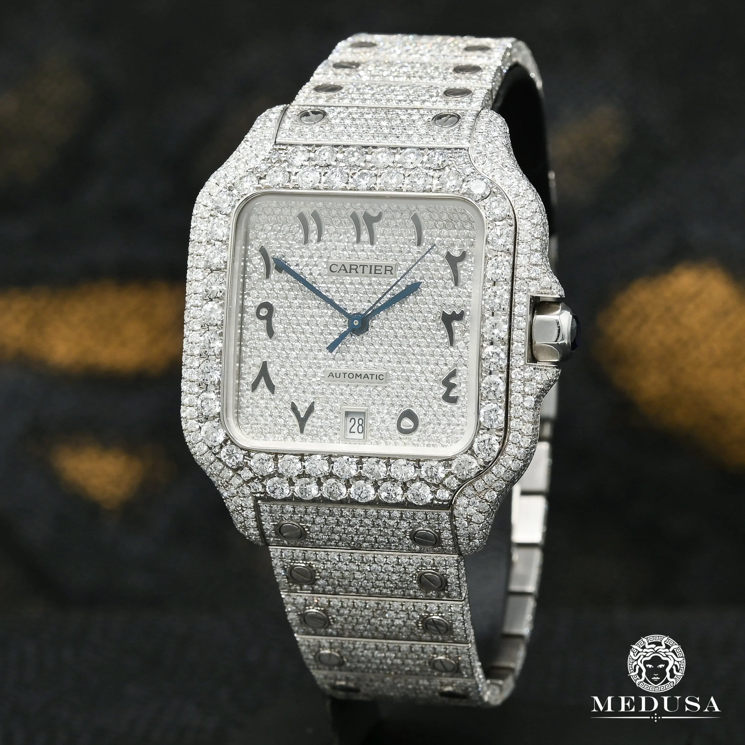 40mm Cartier Santos 100 - Full Arabic Iced
