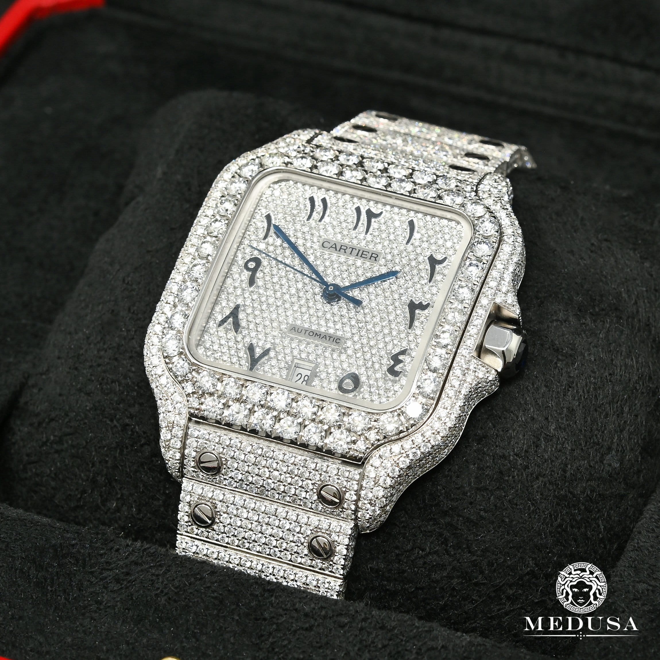 40mm Cartier Santos 100 - Full Arabic Iced - Image 3