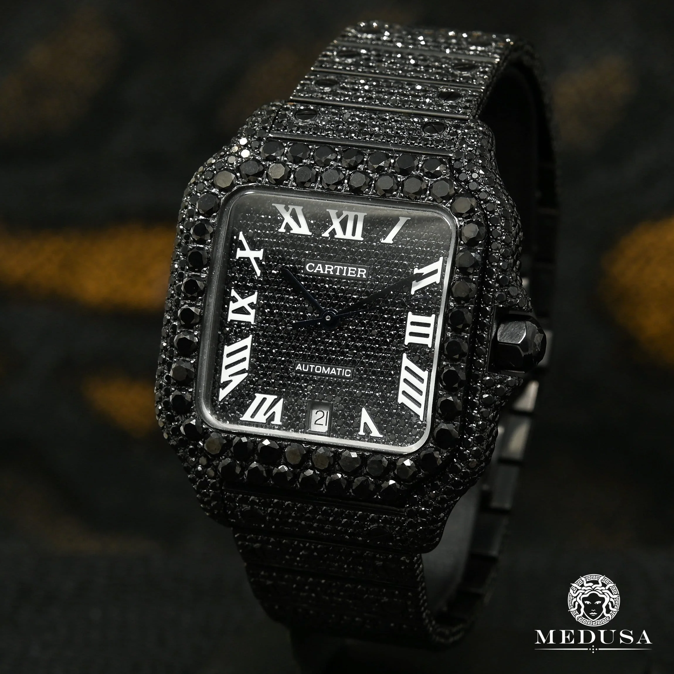 40mm Cartier Santos 100 XL - Black Diamond