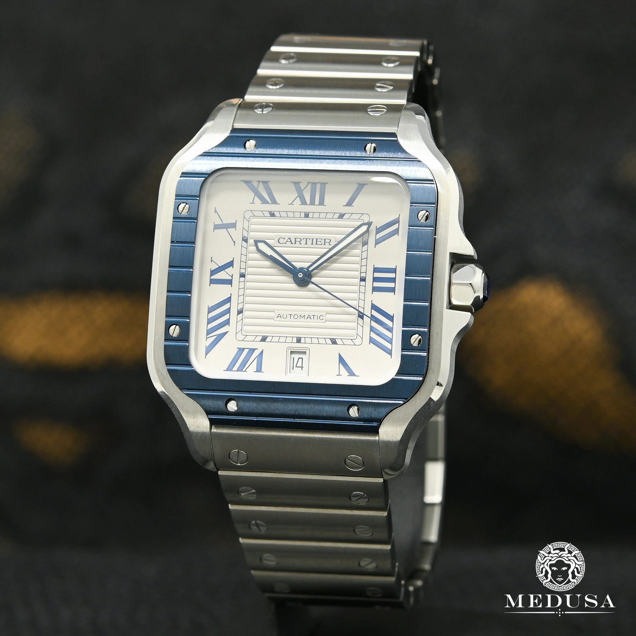 40mm Cartier Santos 100 XL - Blue Bezel