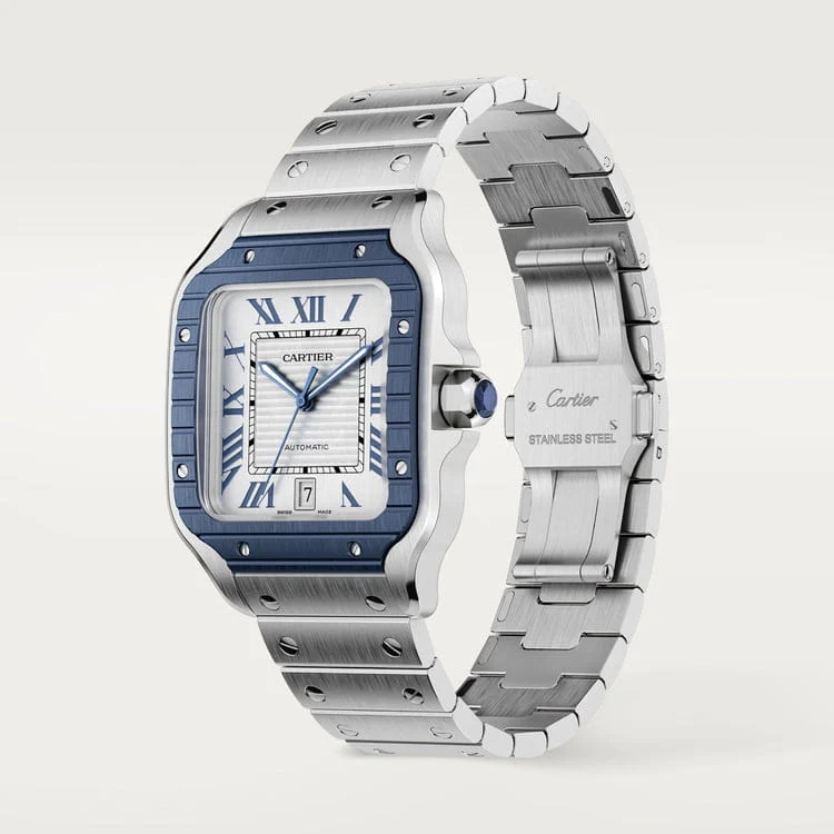 40mm Cartier Santos 100 XL - Blue Bezel - Image 3