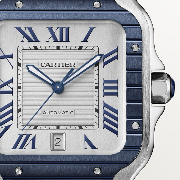 40mm Cartier Santos 100 XL - Blue Bezel - Image 4
