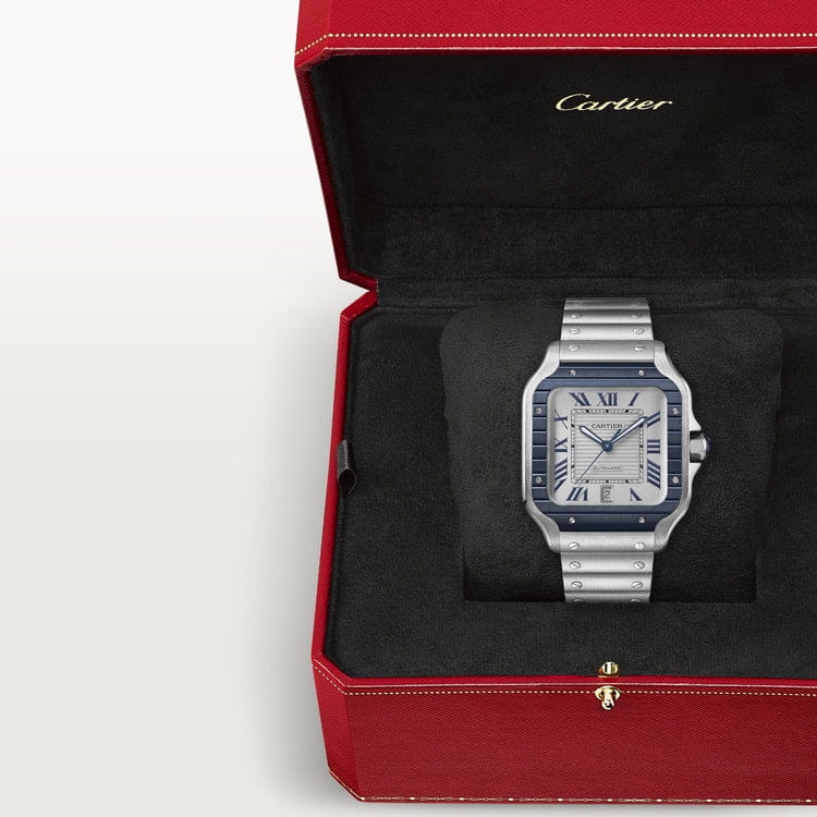 40mm Cartier Santos 100 XL - Blue Bezel - Image 5