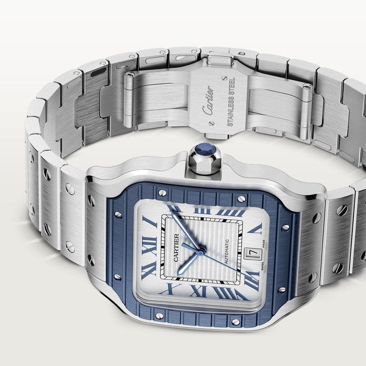 40mm Cartier Santos 100 XL - Blue Bezel - Image 6