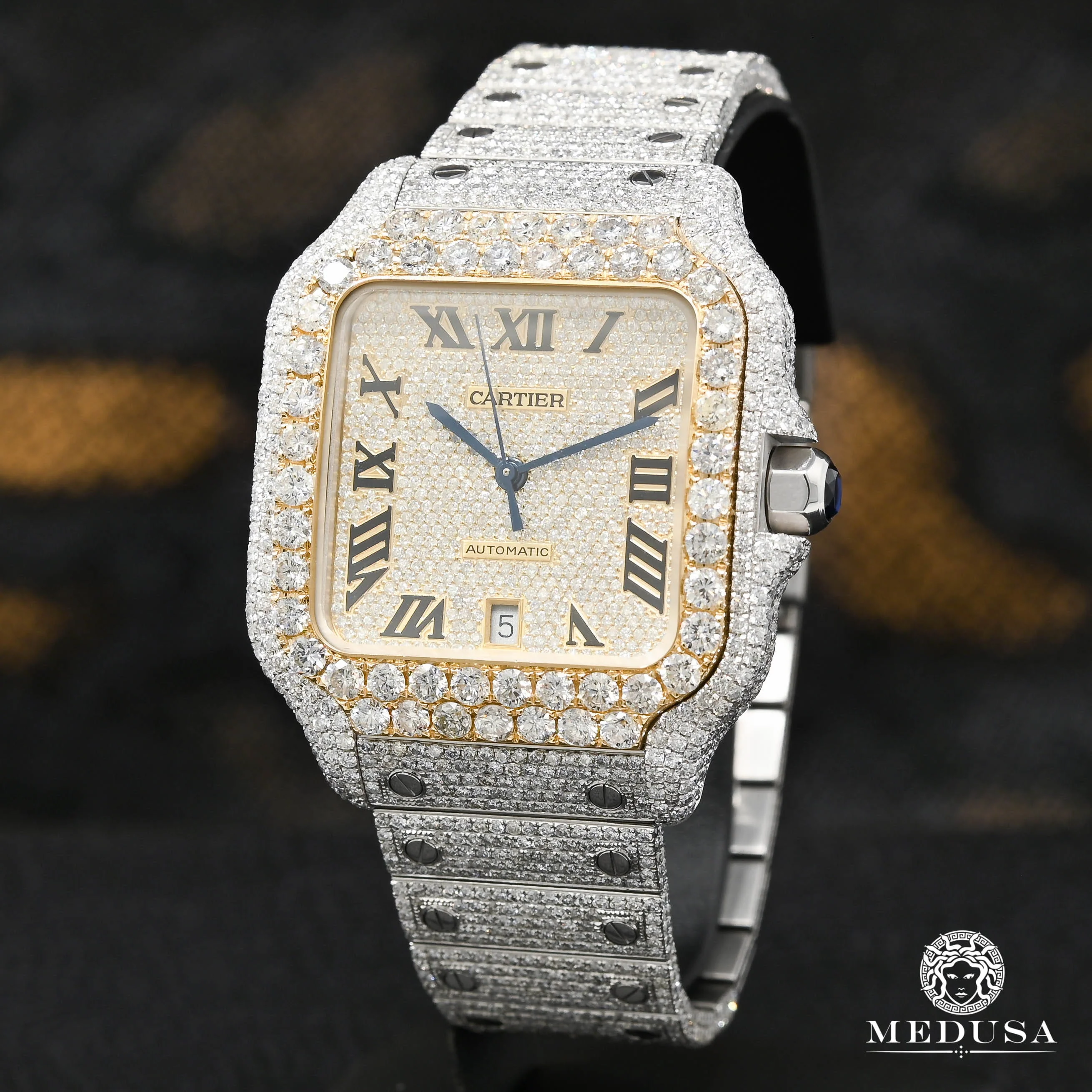 40mm Cartier Santos 100 XL - Full Dial Iced
