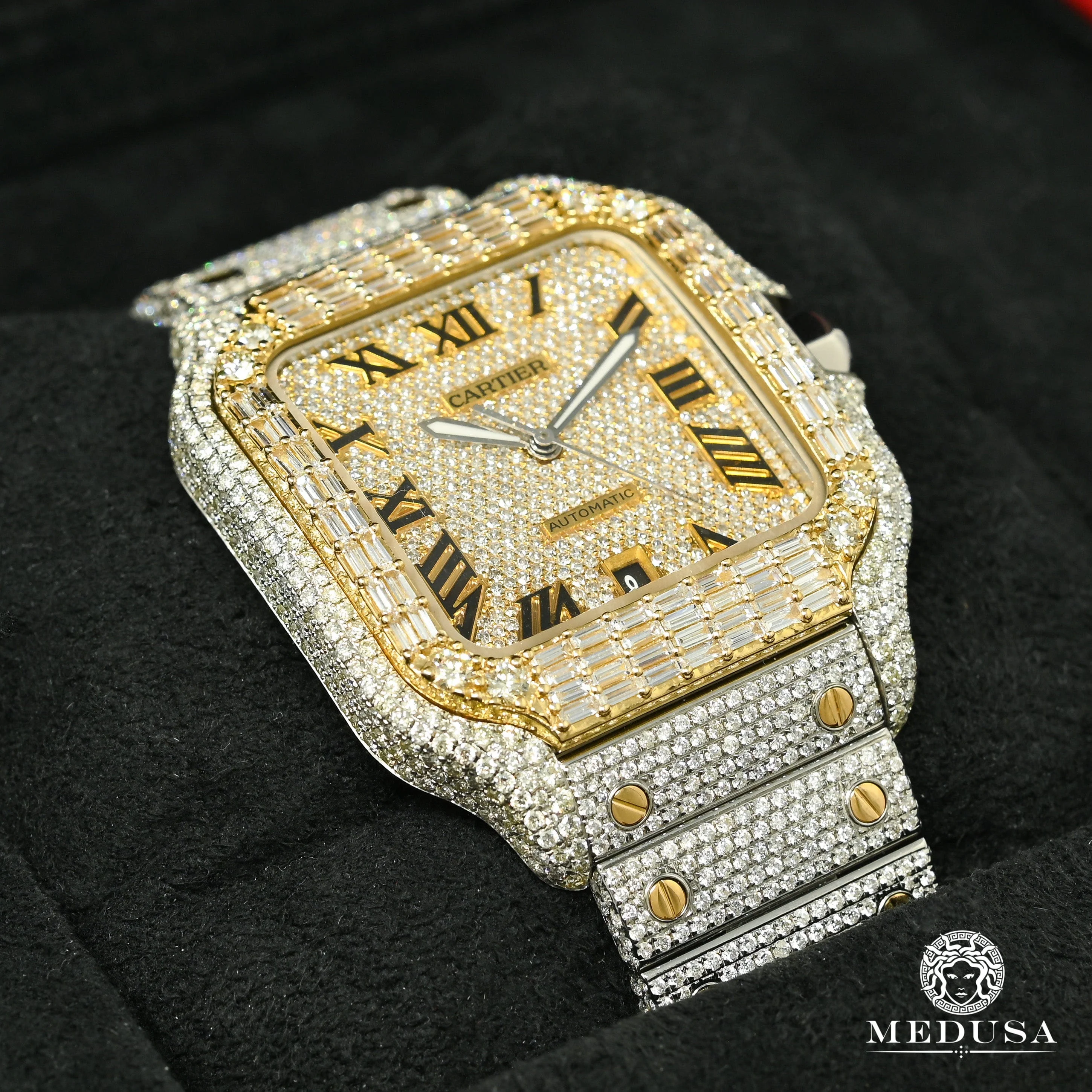 40mm Cartier Santos 100 XL - Full Iced Emerald Cut - Image 2