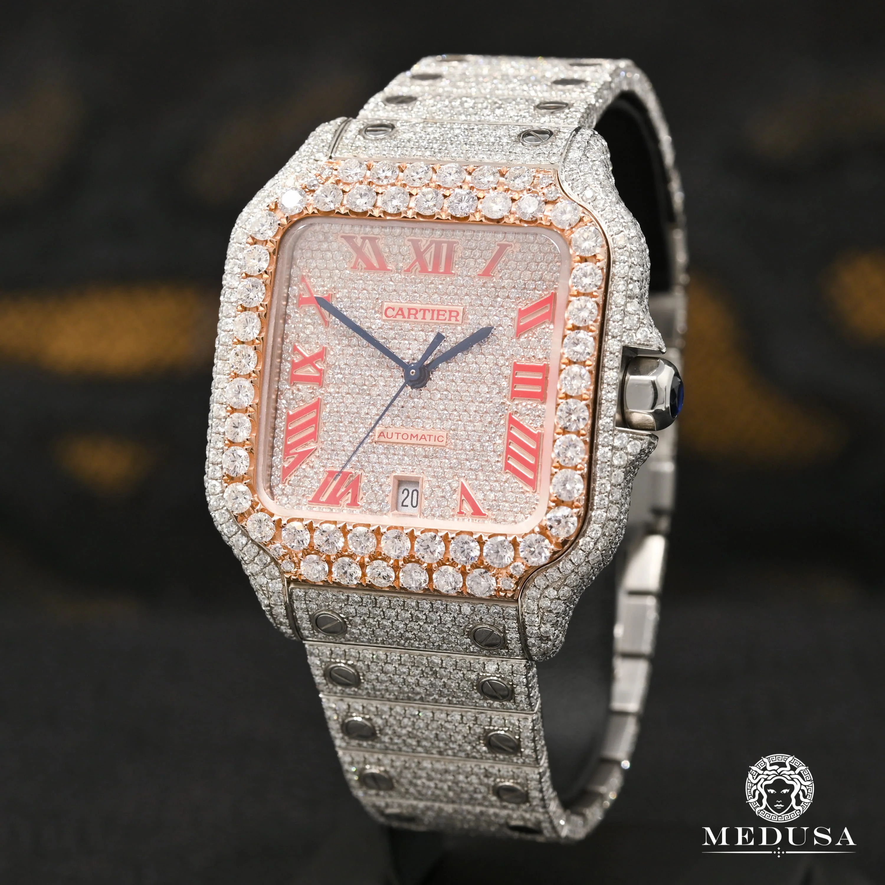 40mm Cartier Santos 100 XL - Red Iced Everose