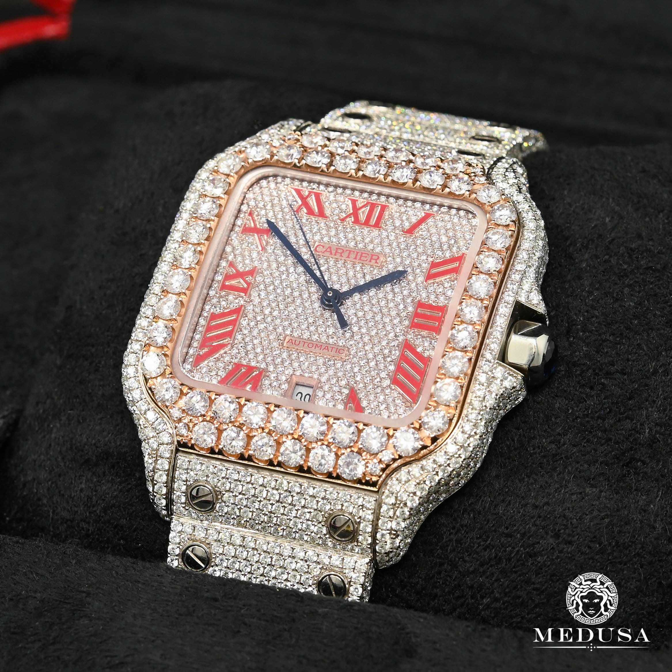 40mm Cartier Santos 100 XL - Red Iced Everose - Image 3
