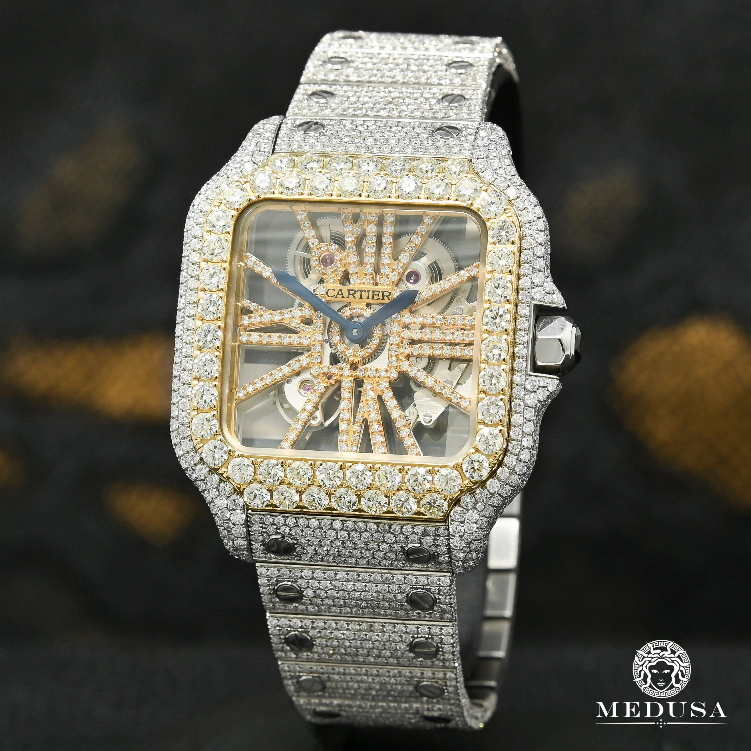 40mm Cartier Santos Skeleton - Fully Iced