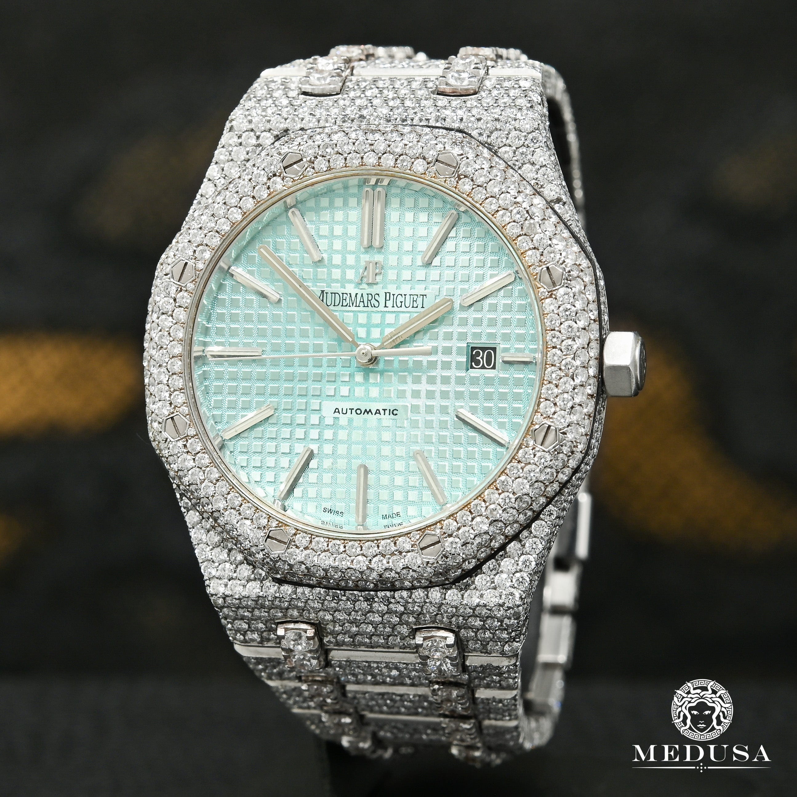 41mm Audemars Piguet Royal Oak - Baby Blue Fully Iced