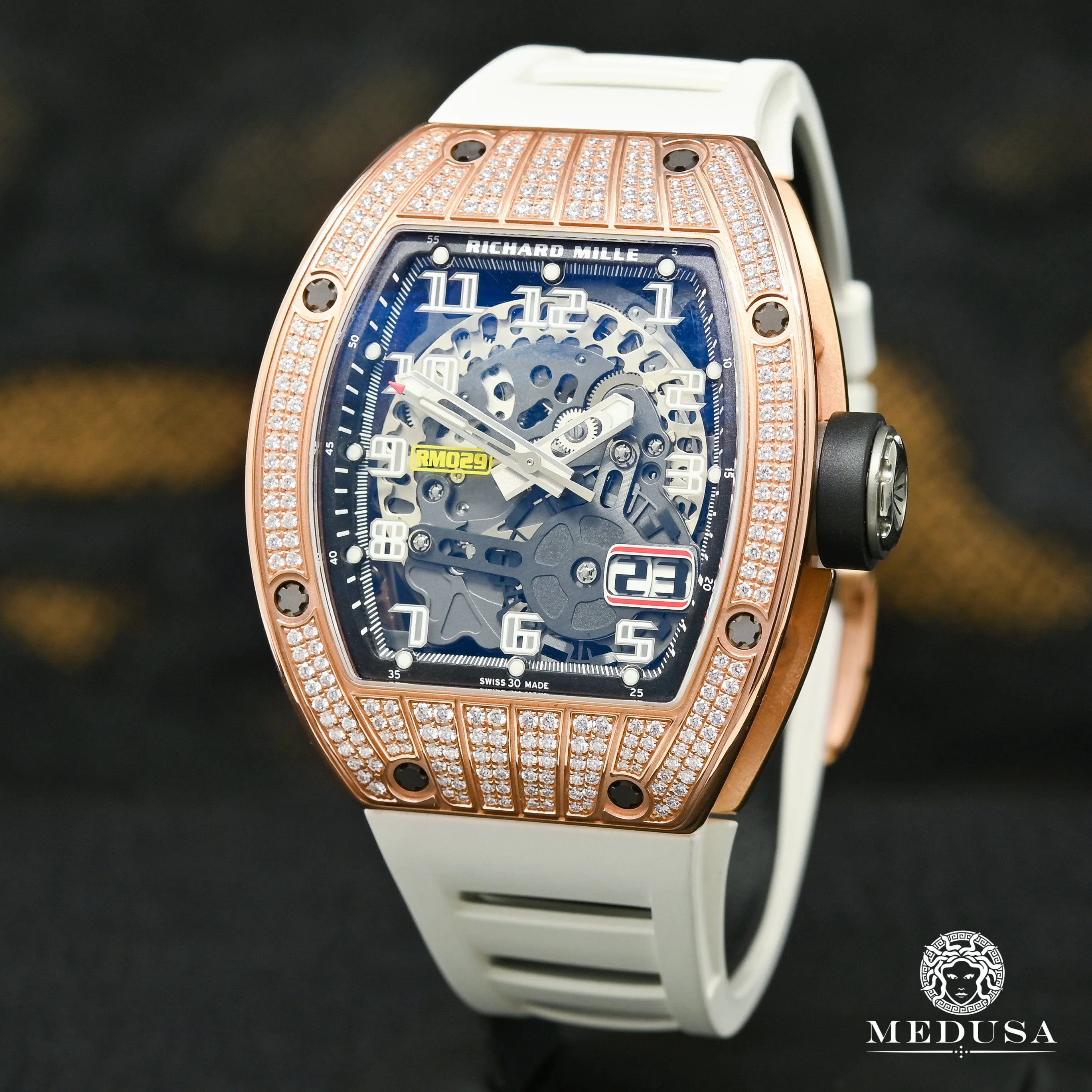 48mm Richard Mille Rose Gold Factory Diamond - RM029