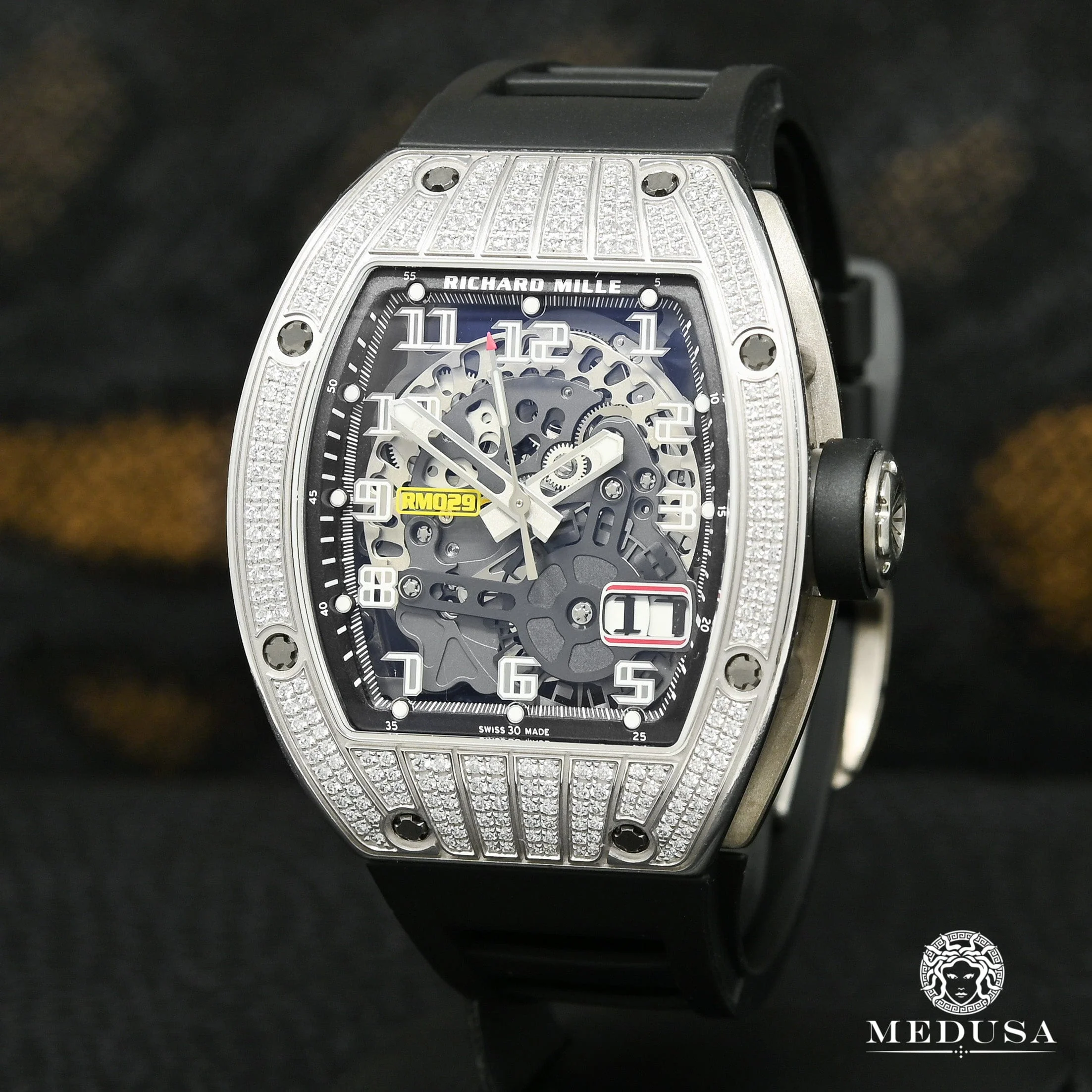 48mm Richard Mille White Gold Factory Diamond - RM029