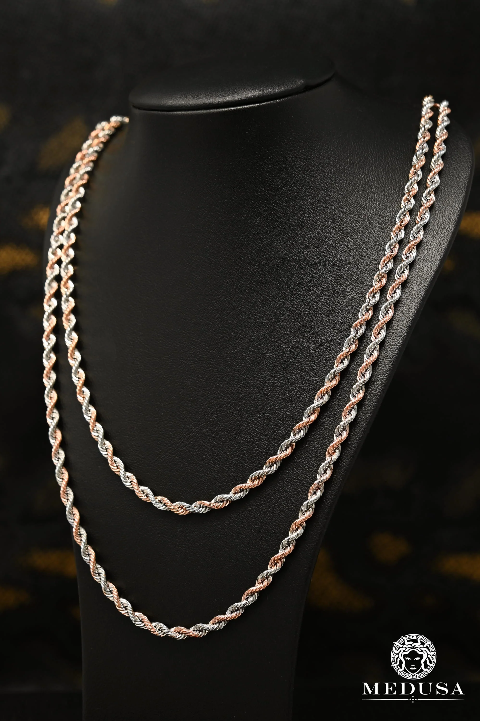 4mm Rope Two-Tone Rose Gold
