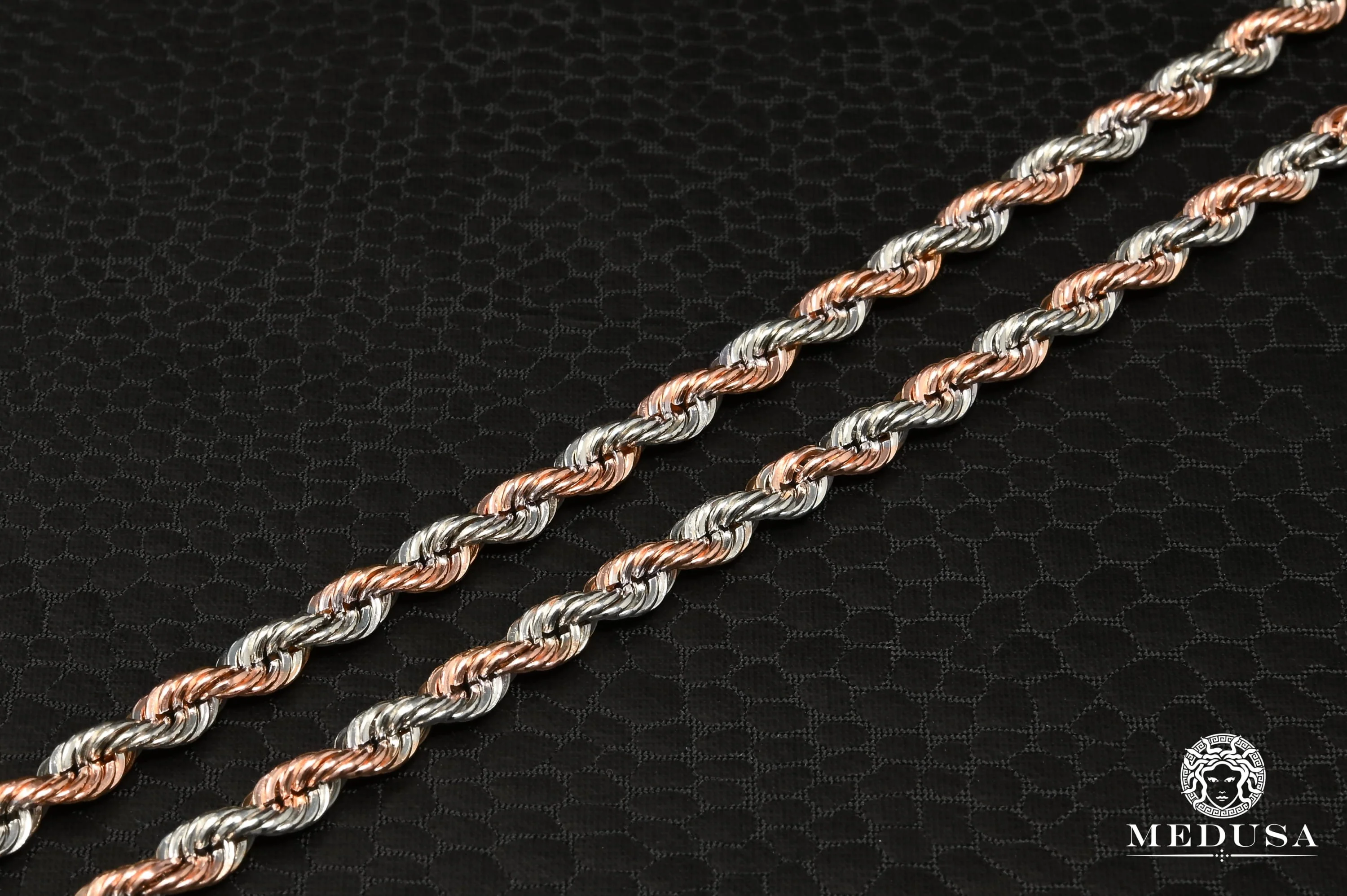 4mm Rope Two-Tone Rose Gold - Image 4