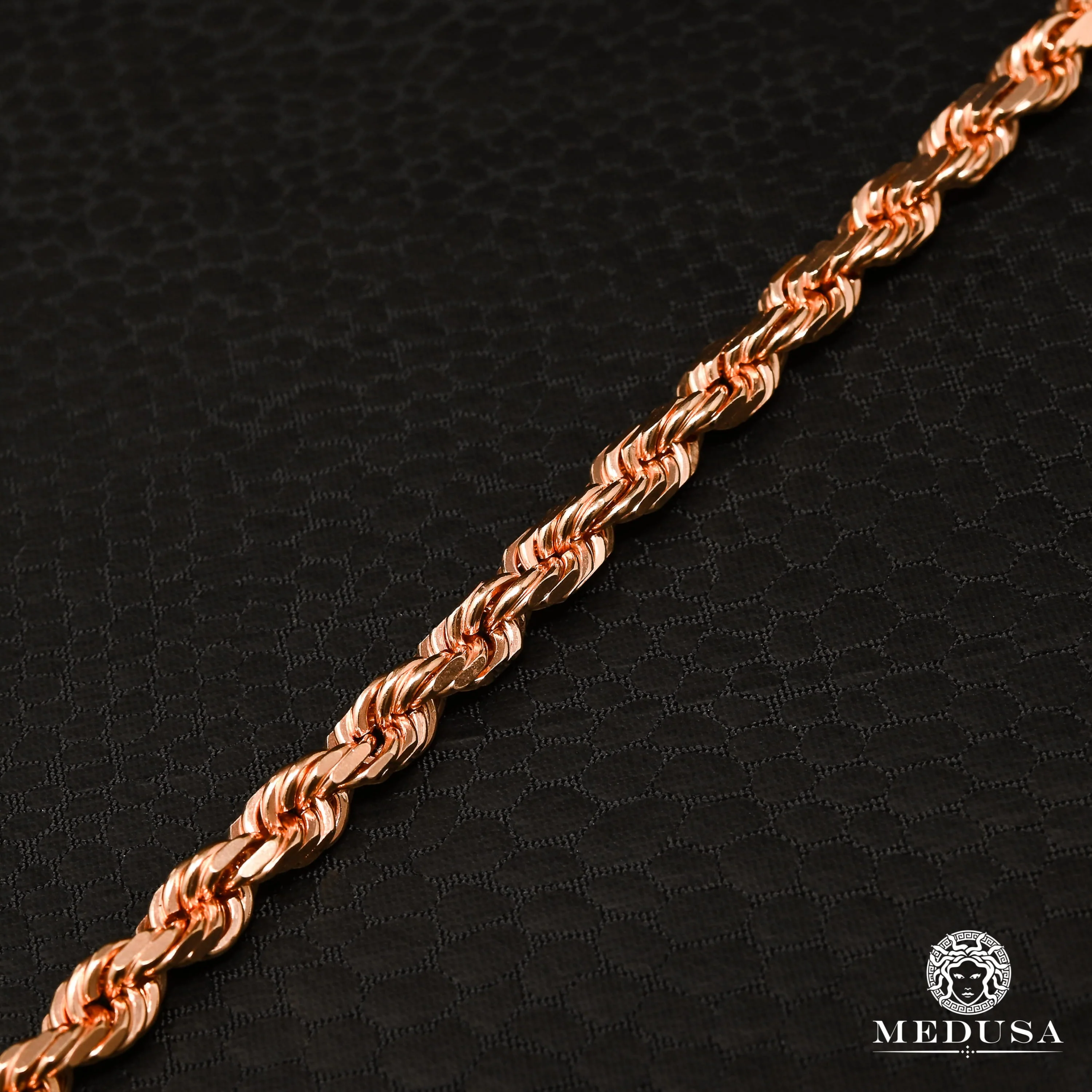 4mm Rope Solid Rose Gold  - Image 3
