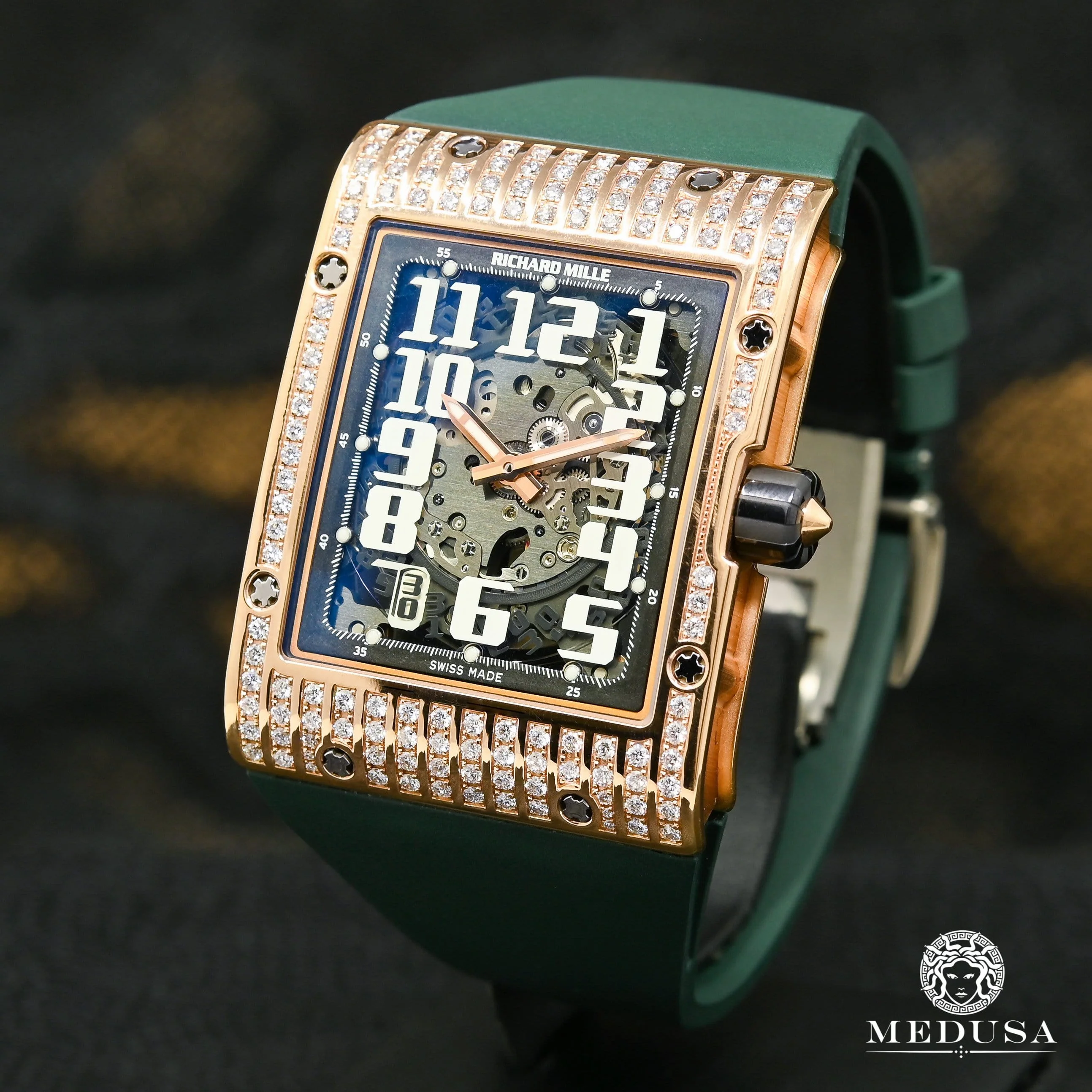 50mm Richard Mille Rose Gold Factory Diamond - RM016