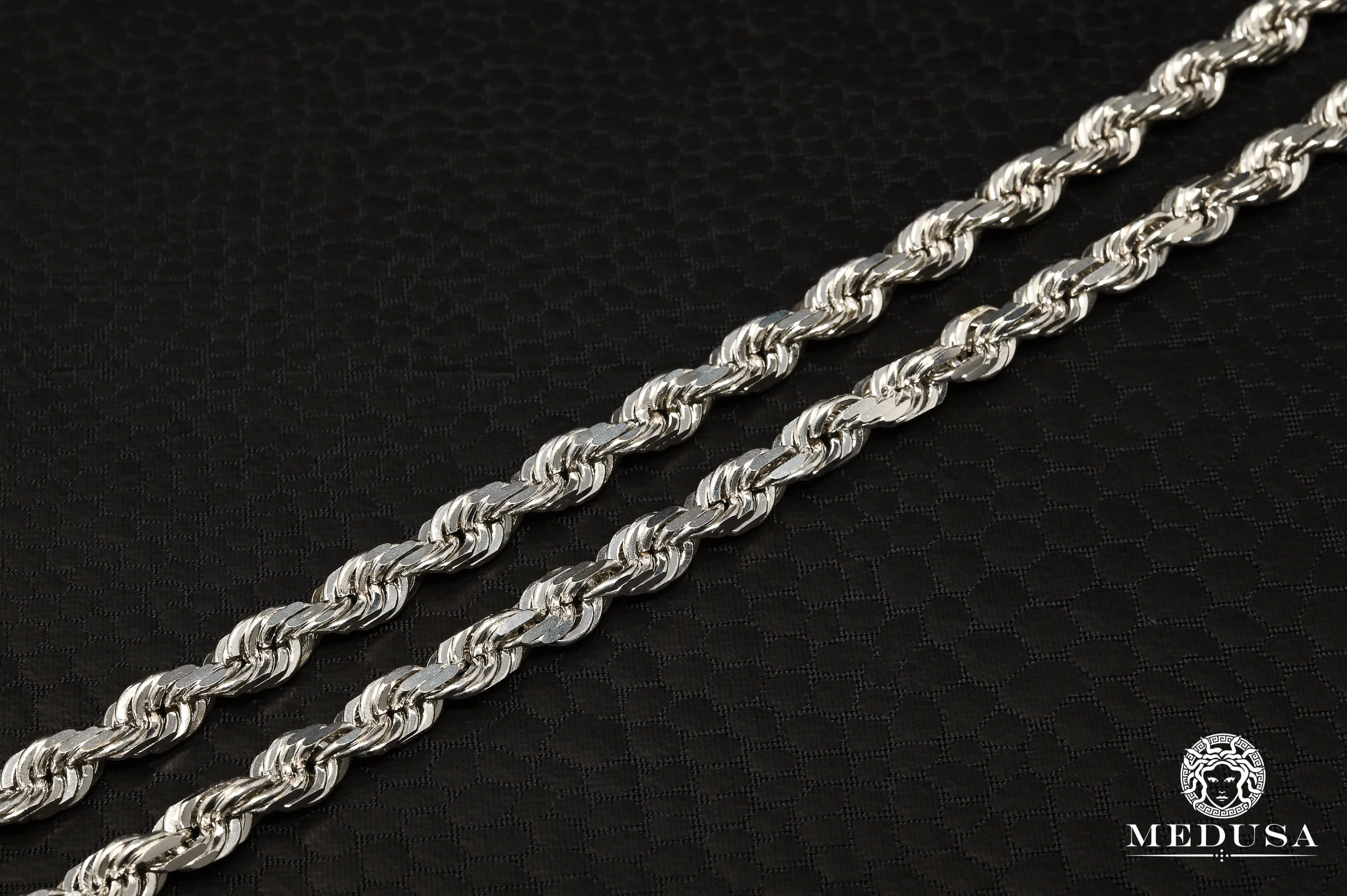 5mm Rope Solid White Gold  - Image 4