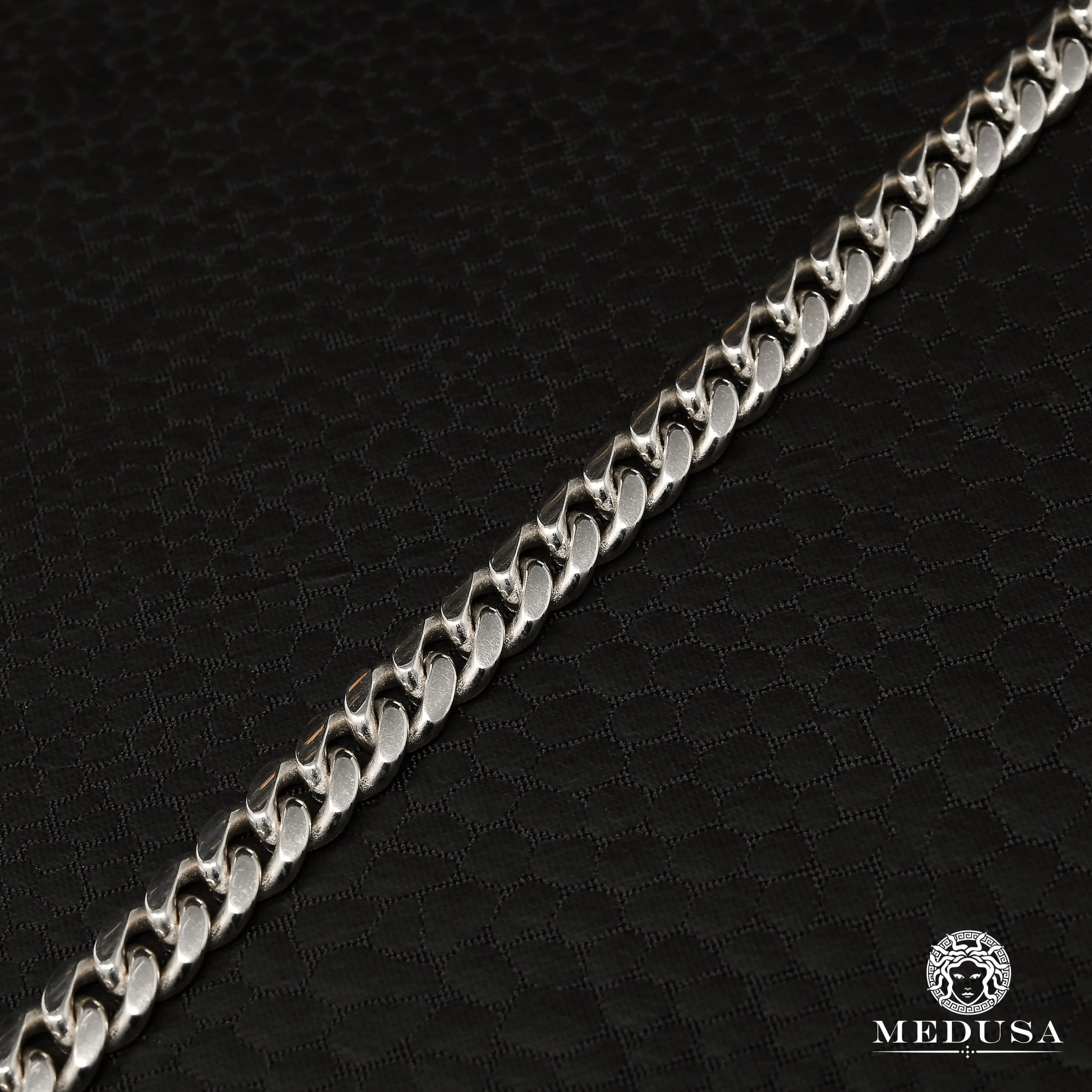 6mm Cuban Link Solid White Gold - Image 3