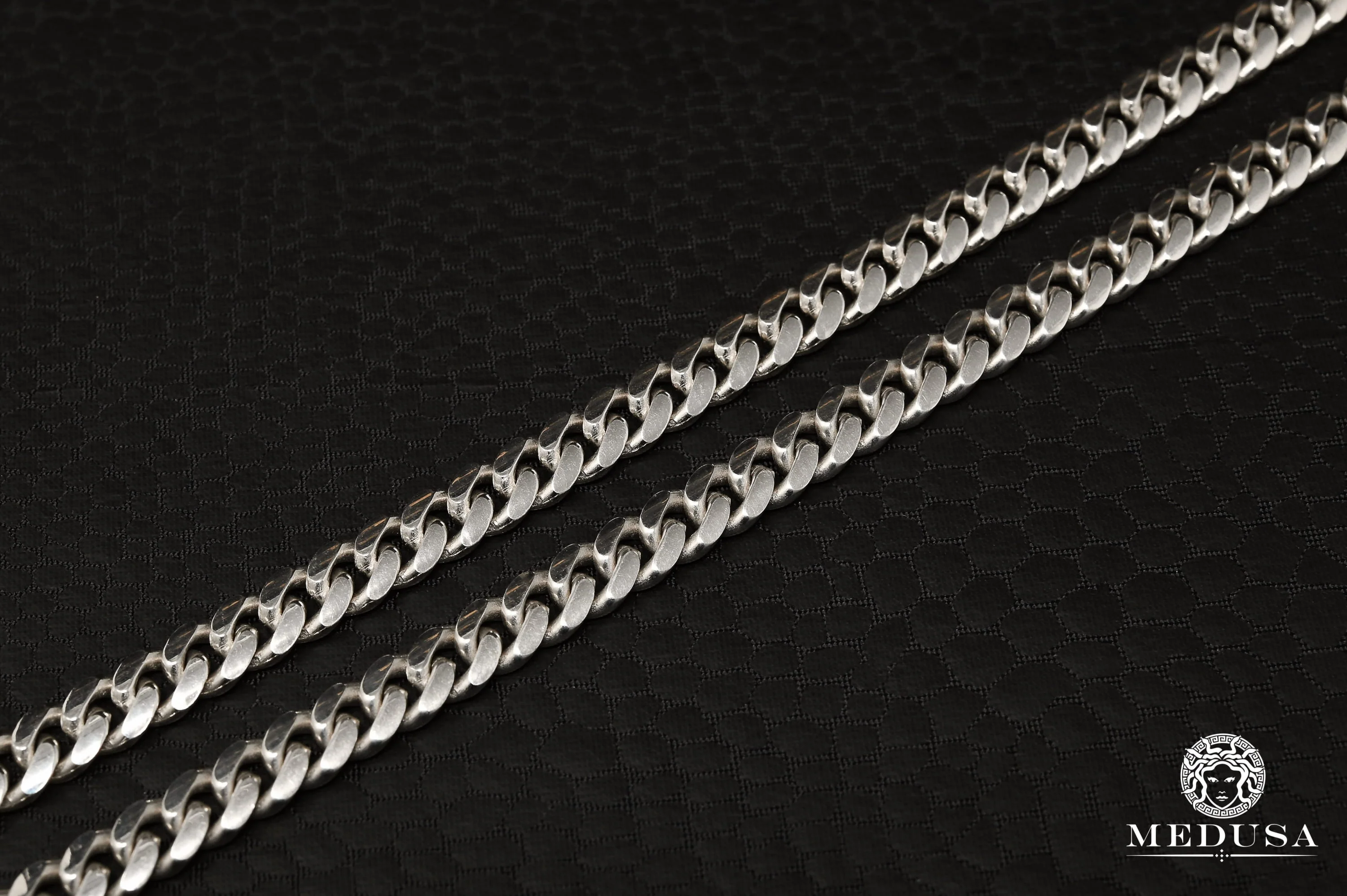 6mm Cuban Link Solid White Gold - Image 4
