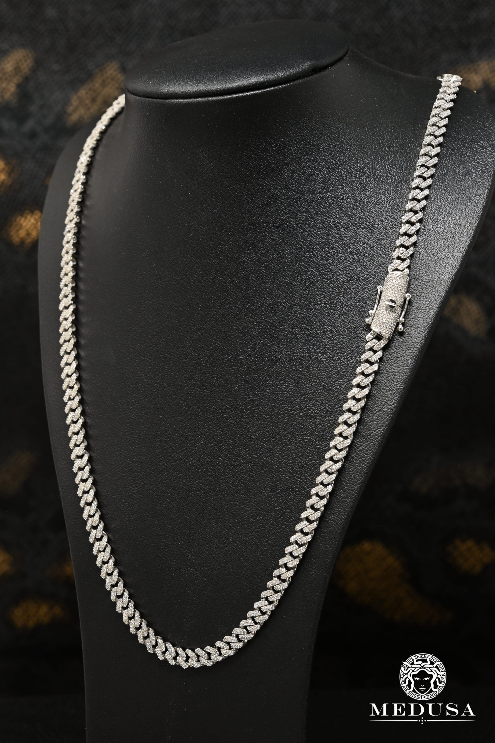 6mm Cuban Solid Diamond White Gold 