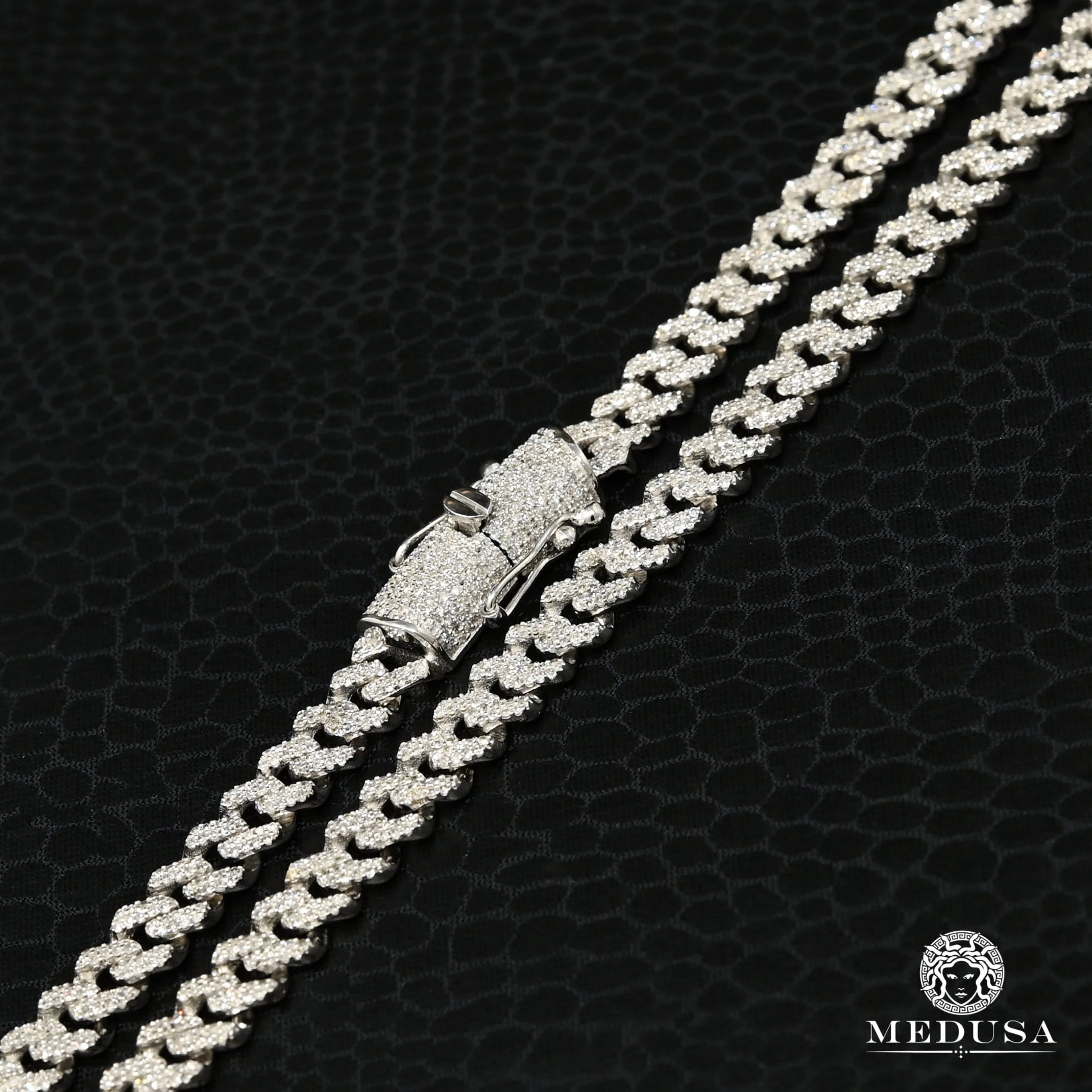 6mm Cuban Solid Diamond White Gold  - Image 2