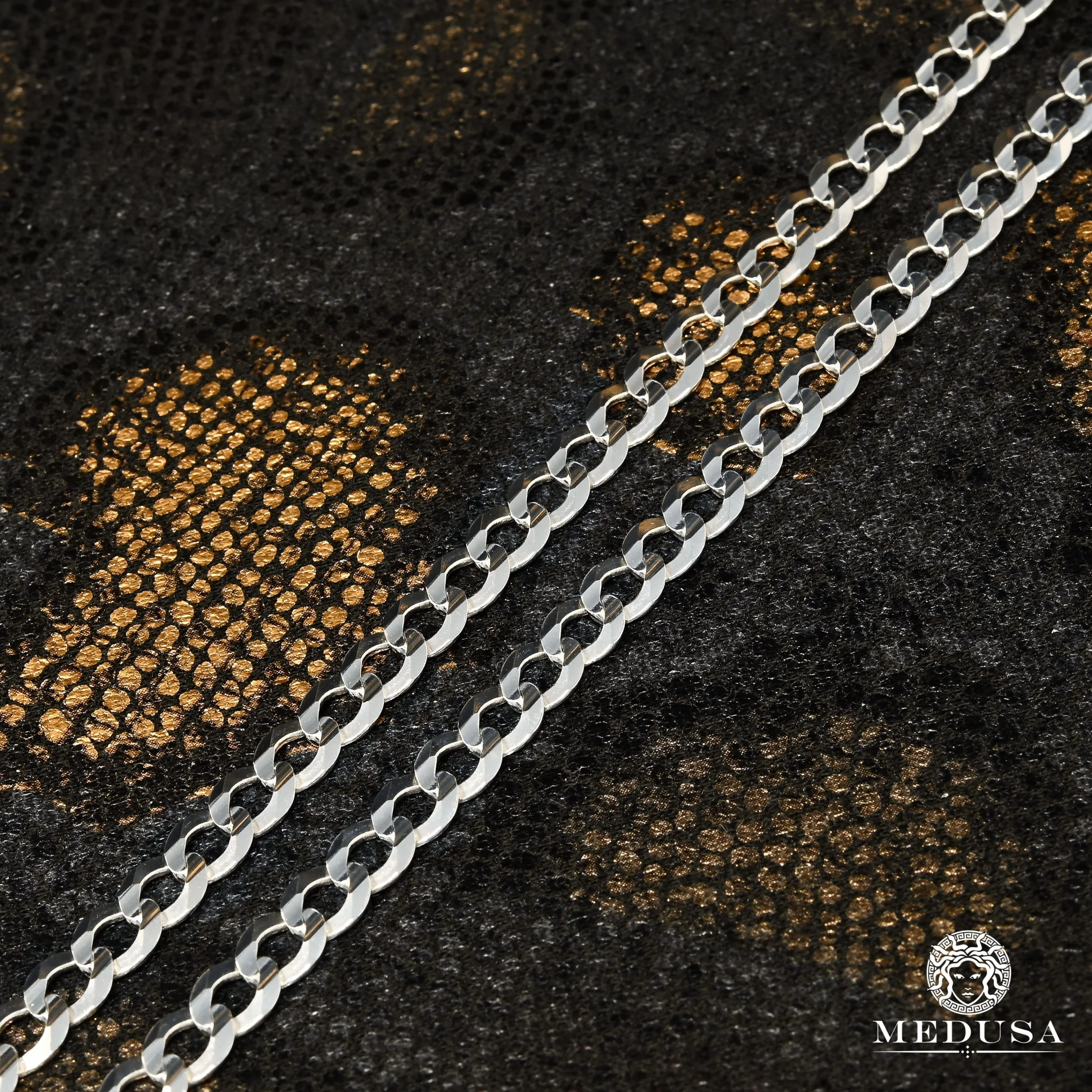 6mm Flat Curb White Gold - Image 2