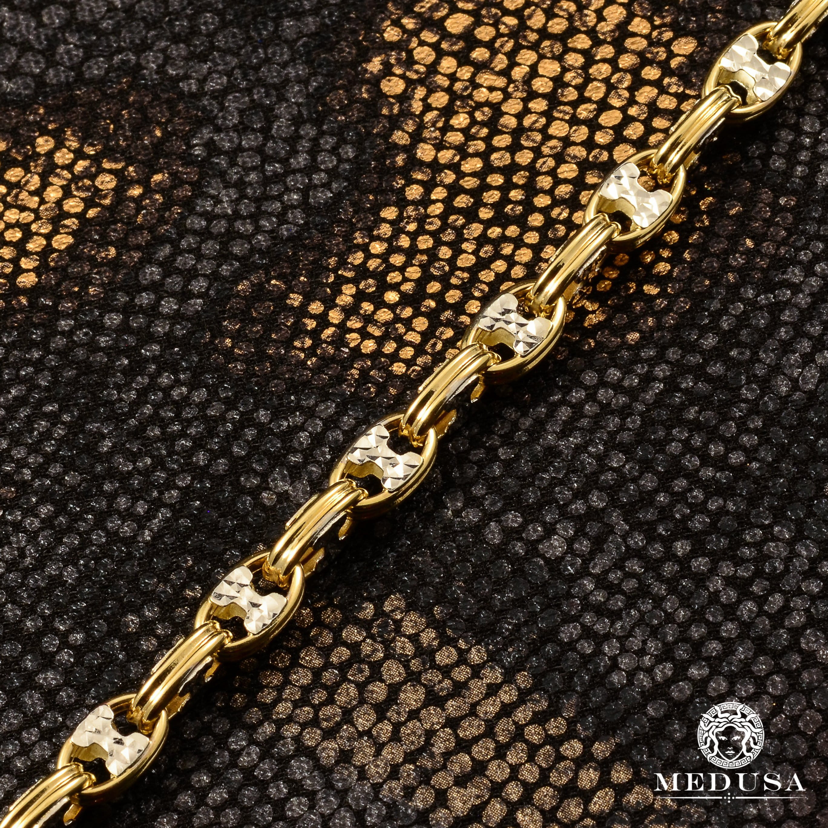 6mm Gucci Bullet Link Bracelet 2 Tones 