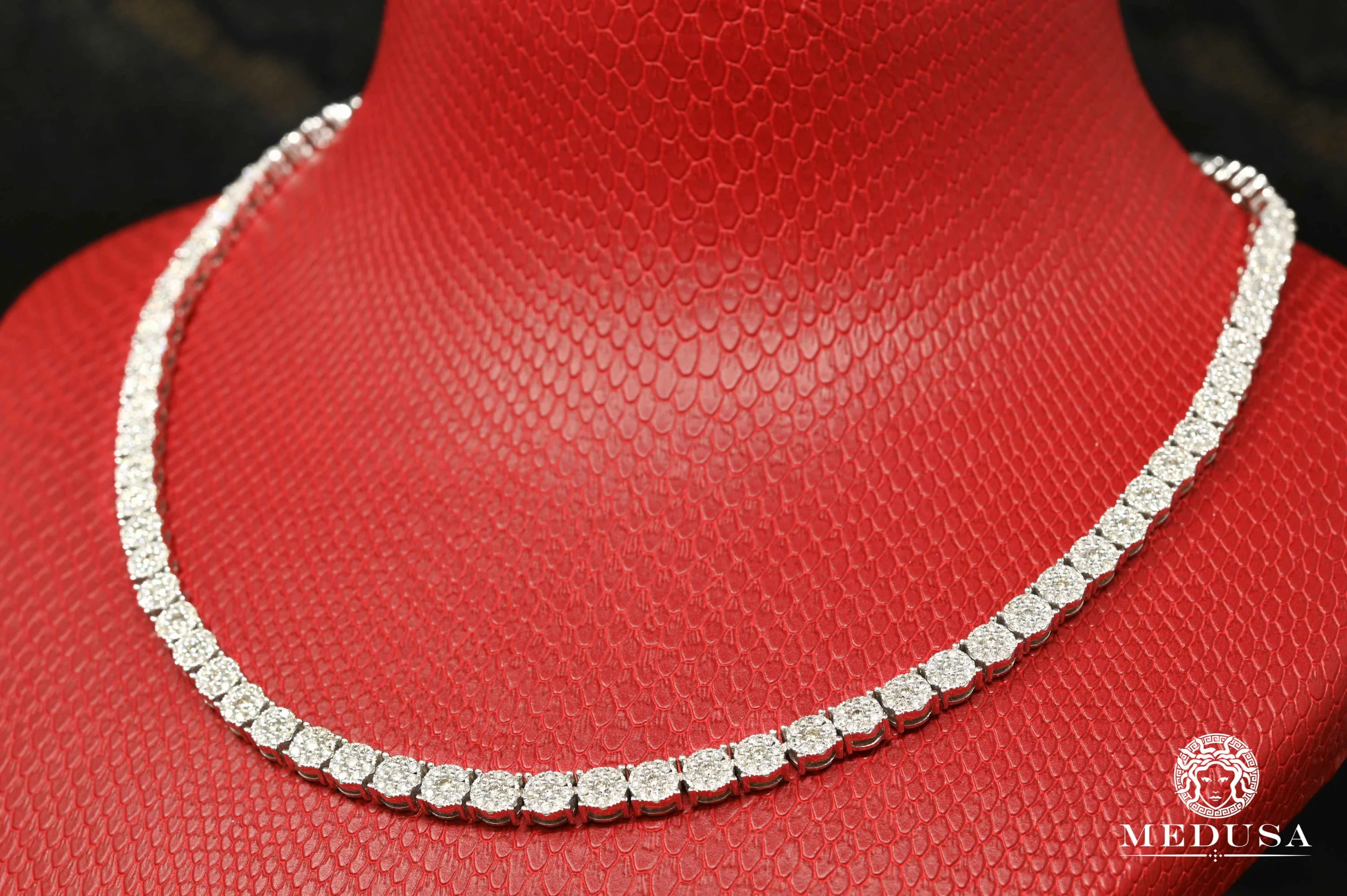 6mm Tennis Flower White Gold