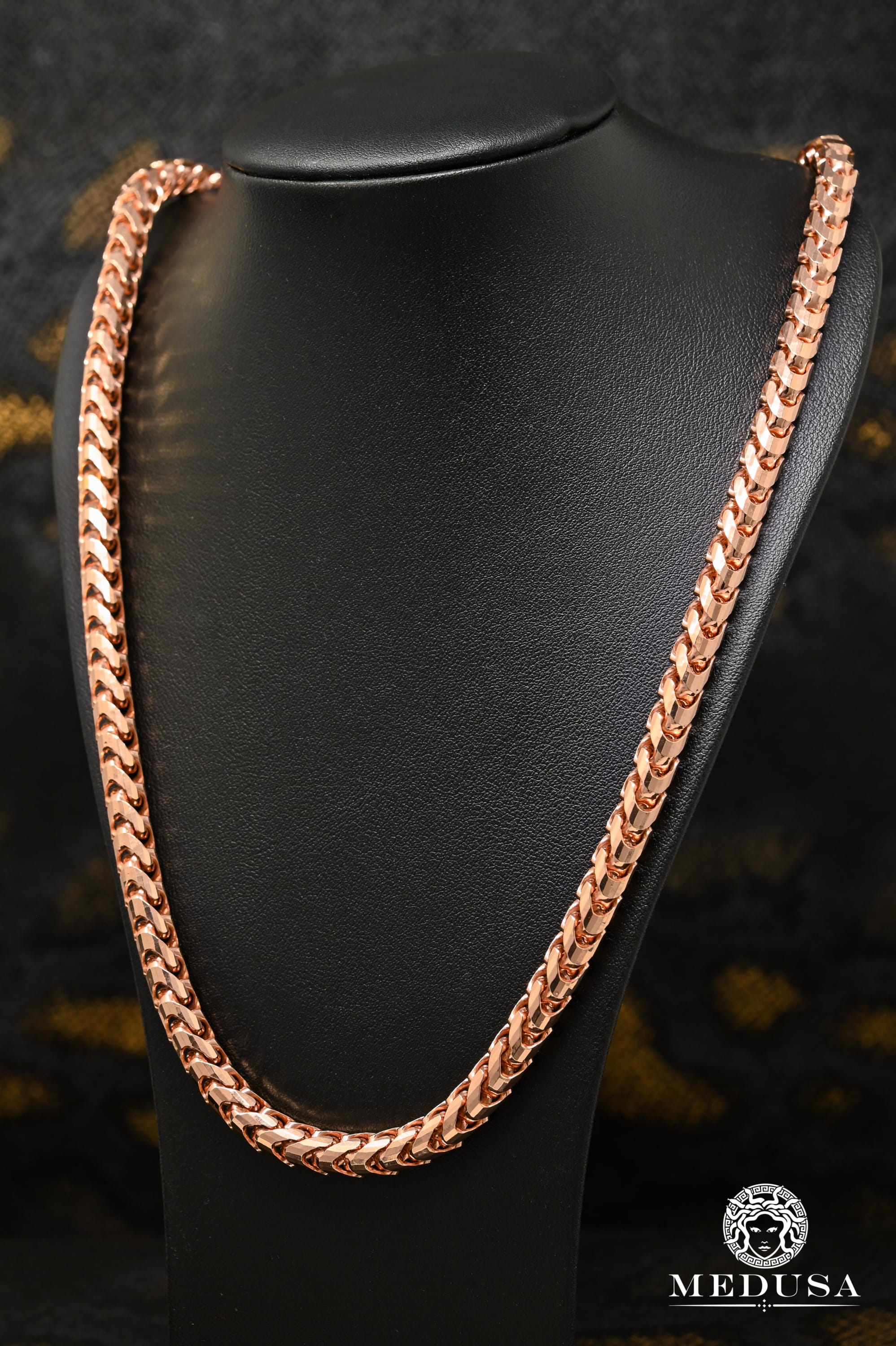 7mm Franco Solid Rose Gold 