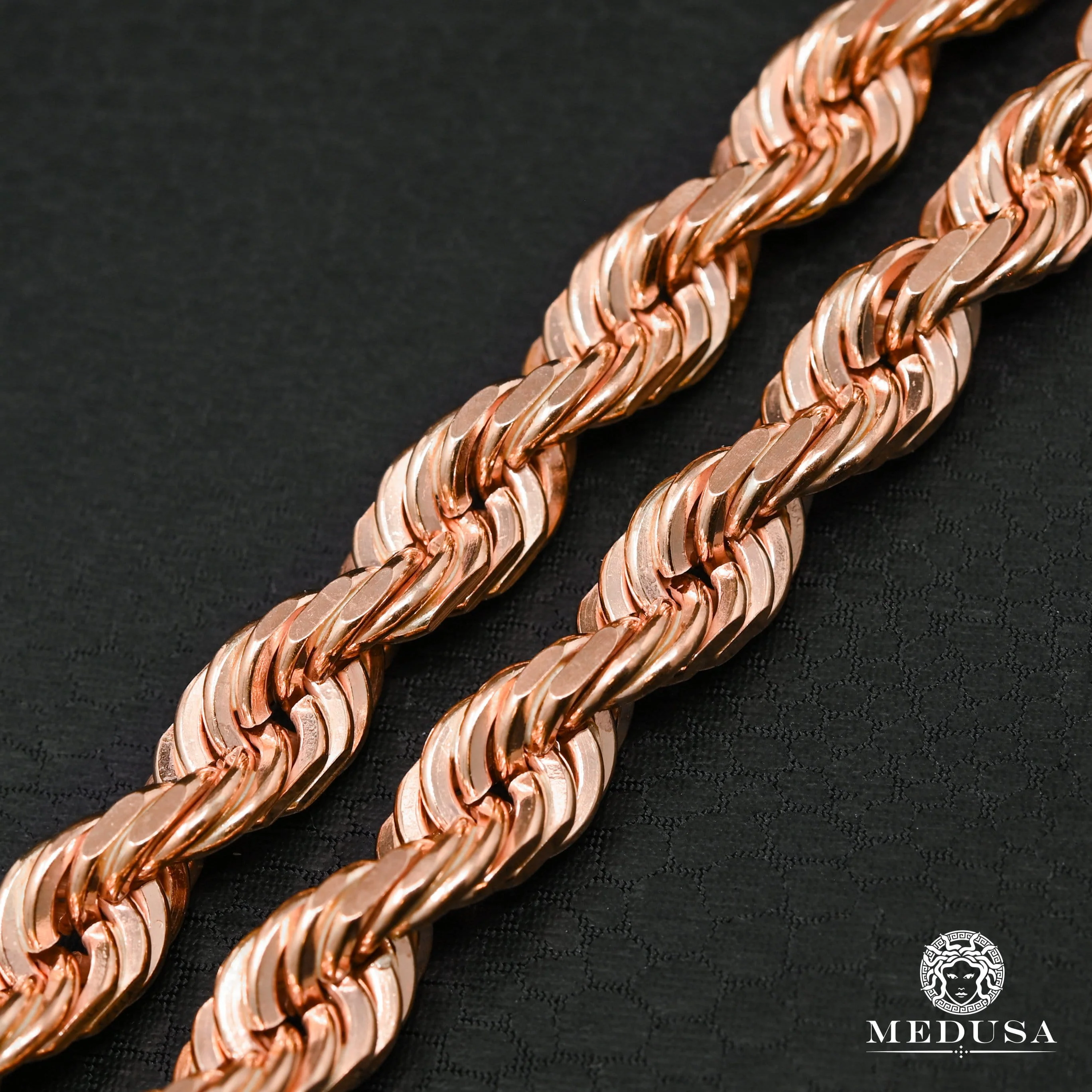 7mm Rope Solid Rose Gold  - Image 2