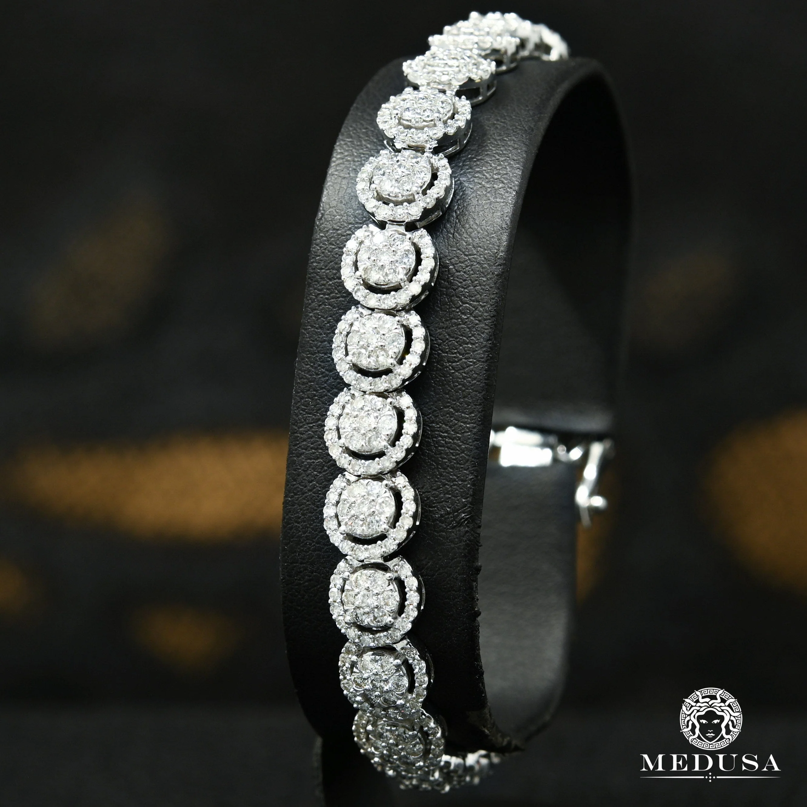8mm Round Tennis Bracelet White Gold