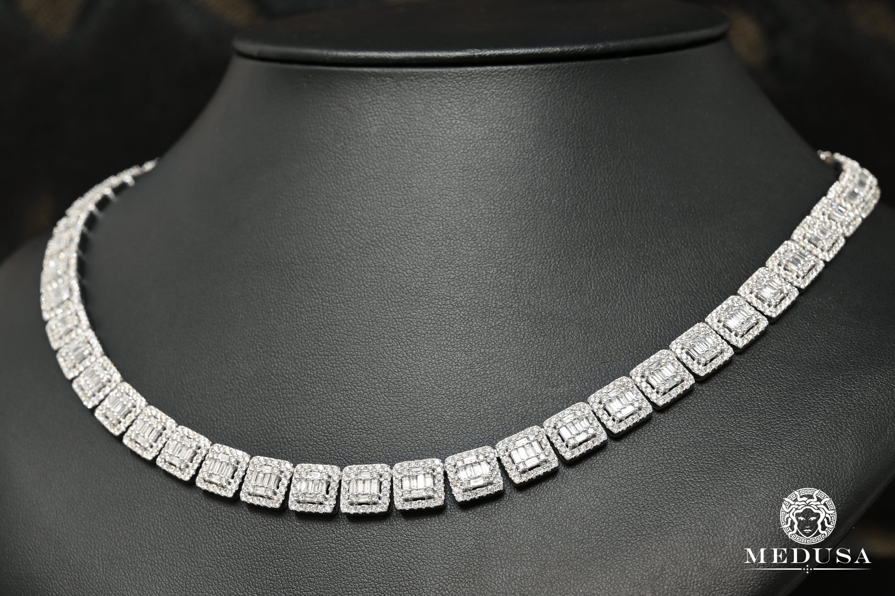 9.5mm Square Tennis Baguette White Gold