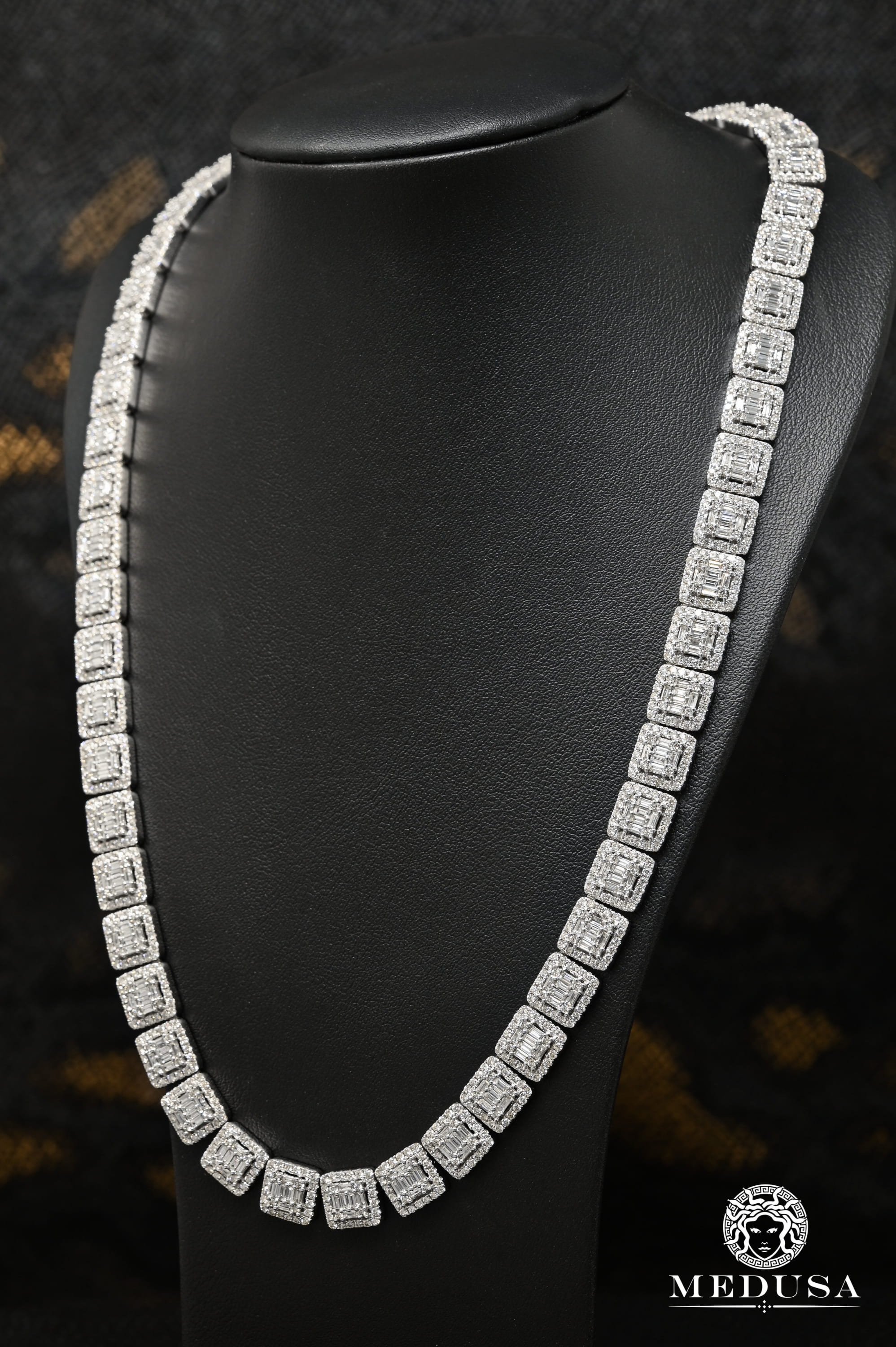 9.5mm Square Tennis Baguette White Gold - Image 2