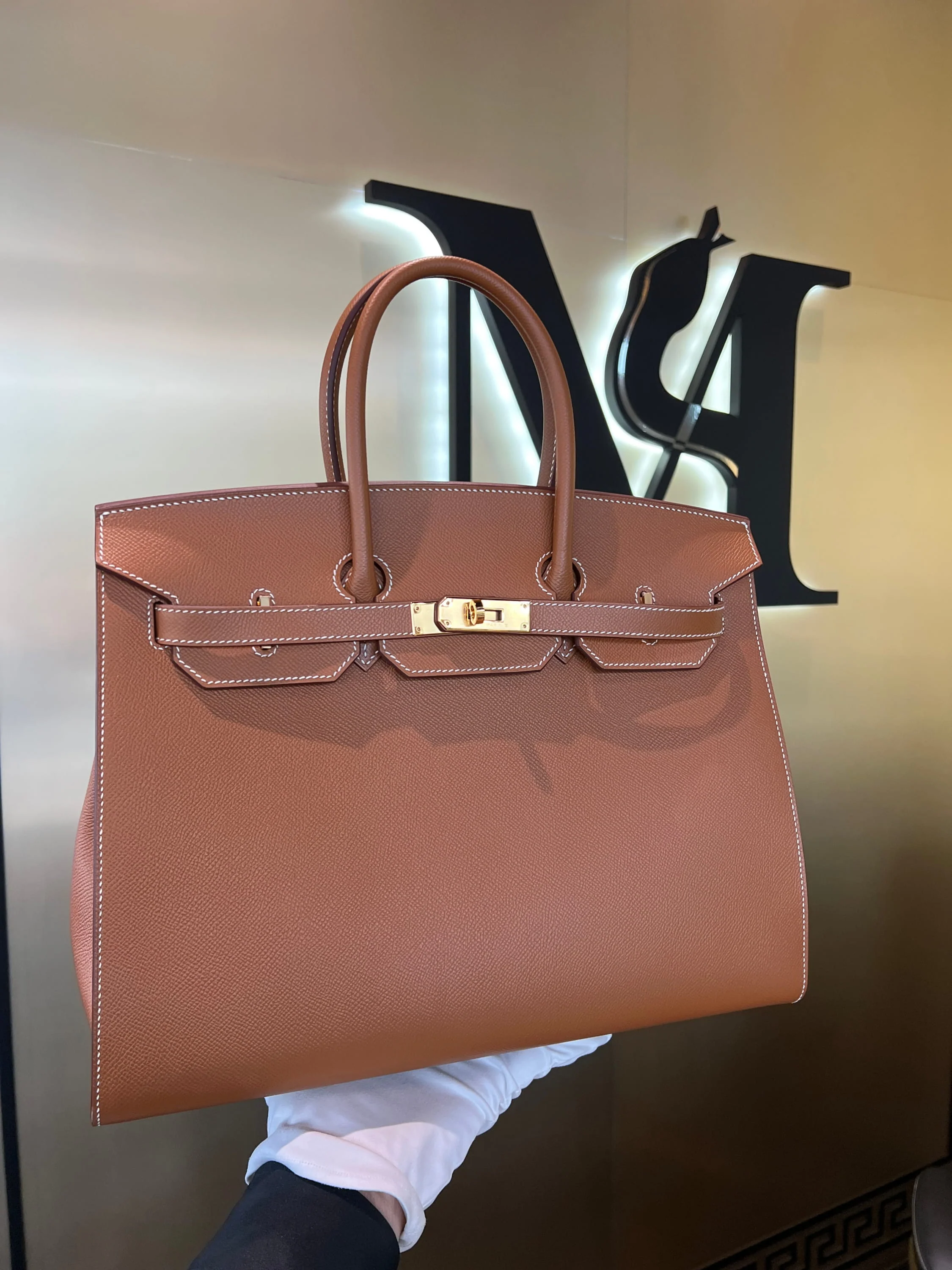Birkin 35 Gold Epsom Gold Hardware - BRAND NEW - Image 7