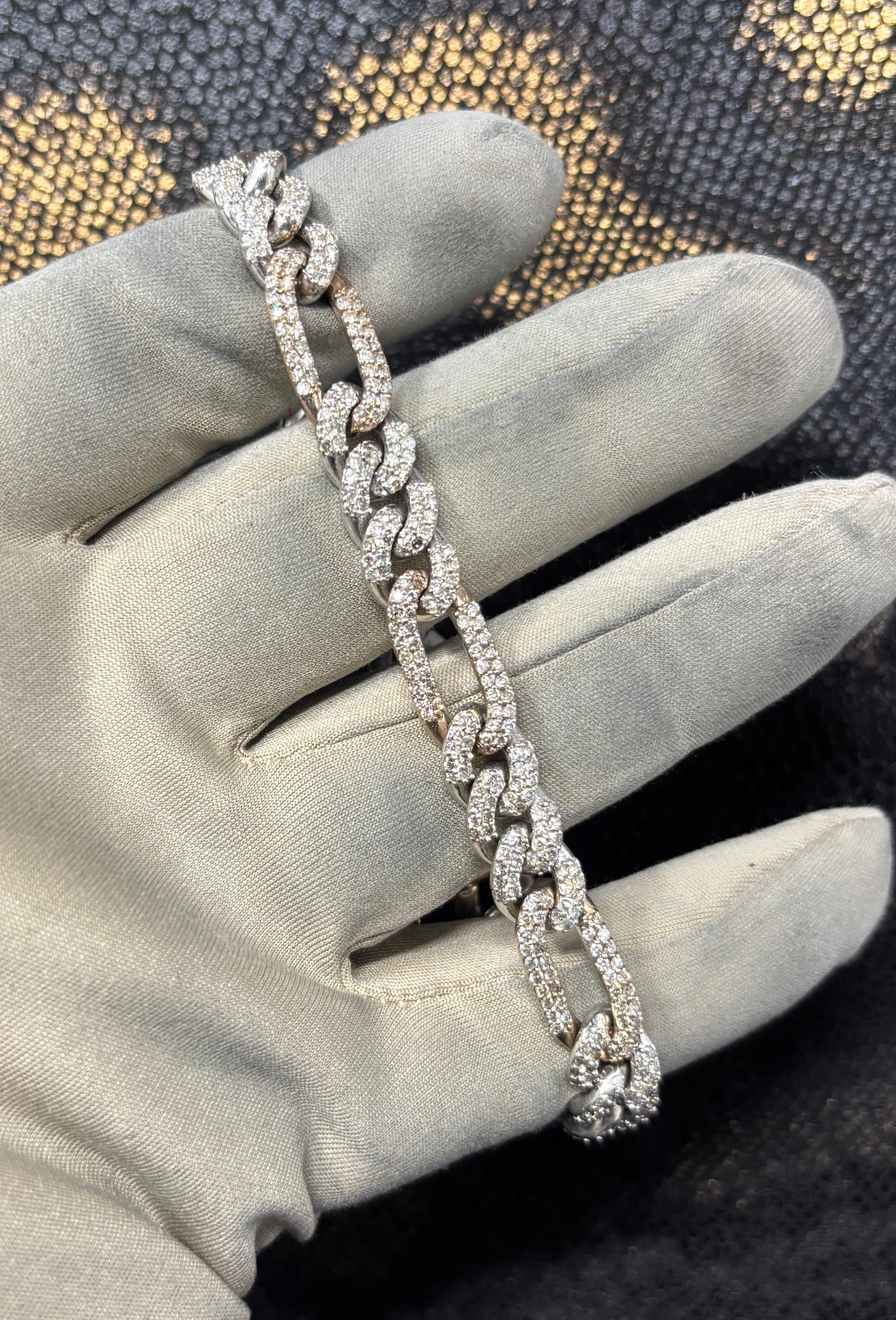 Bracelet 9.5mm Figaro diamant - Image 3