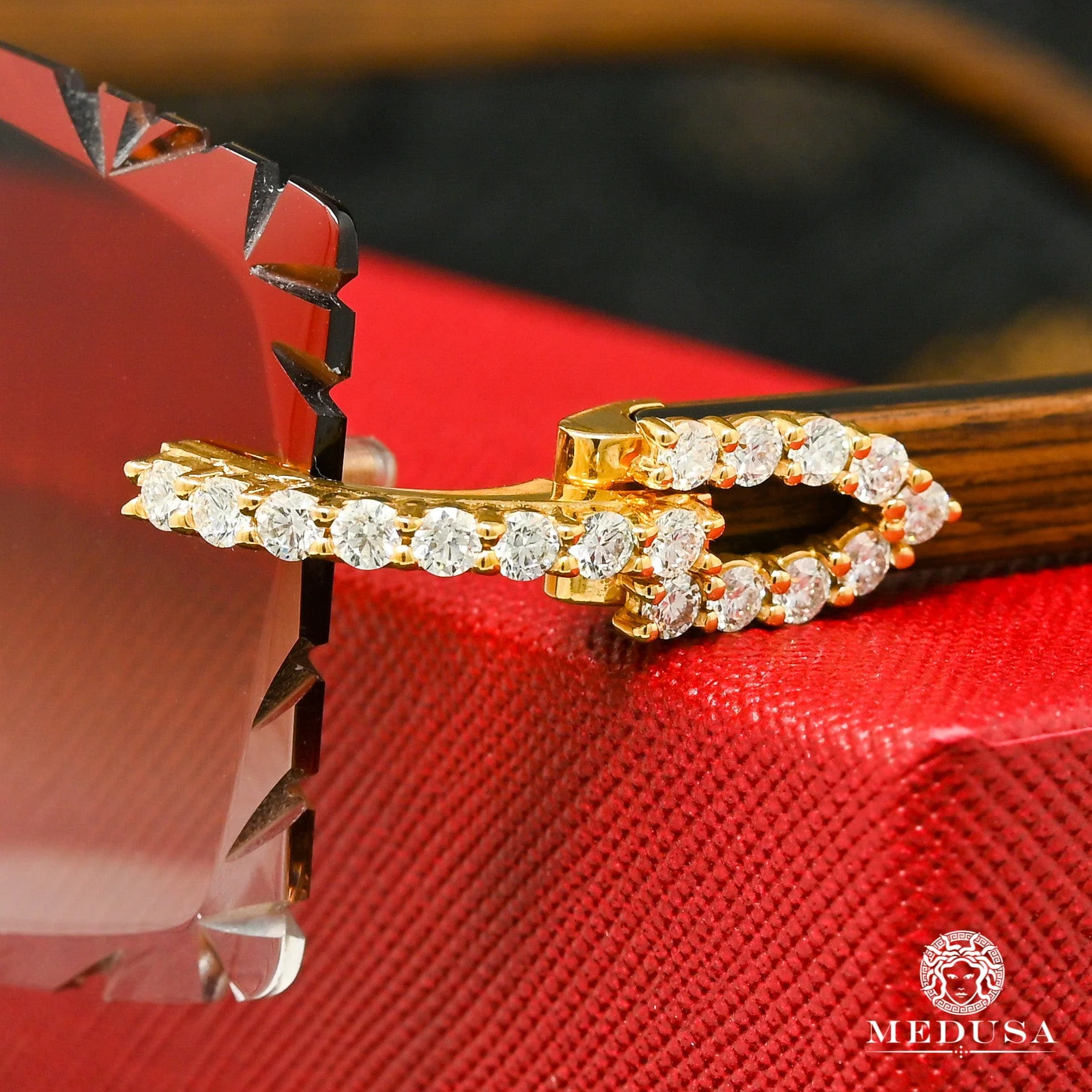 Cartier Signature C | Wood & Brown Diamond Cut Lenses - Image 2