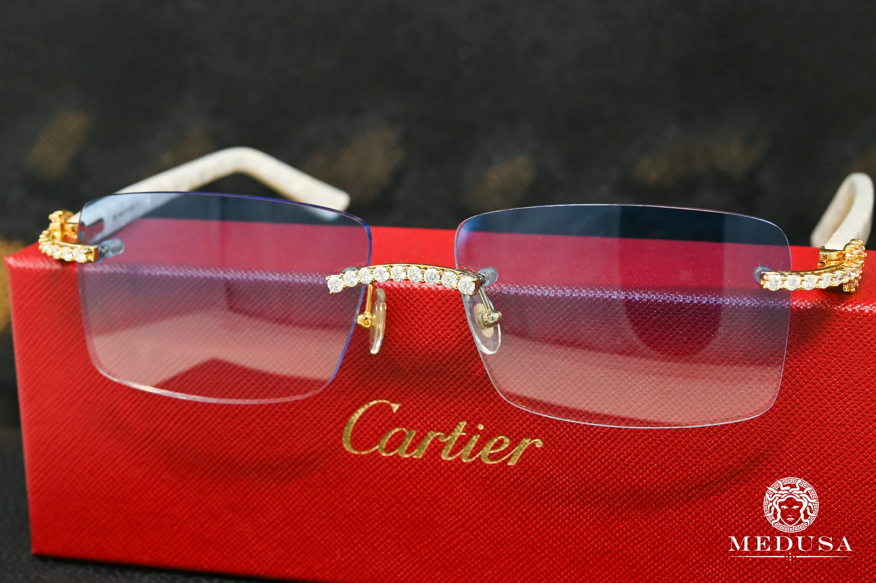 Cartier White Horn | Gold & Blue