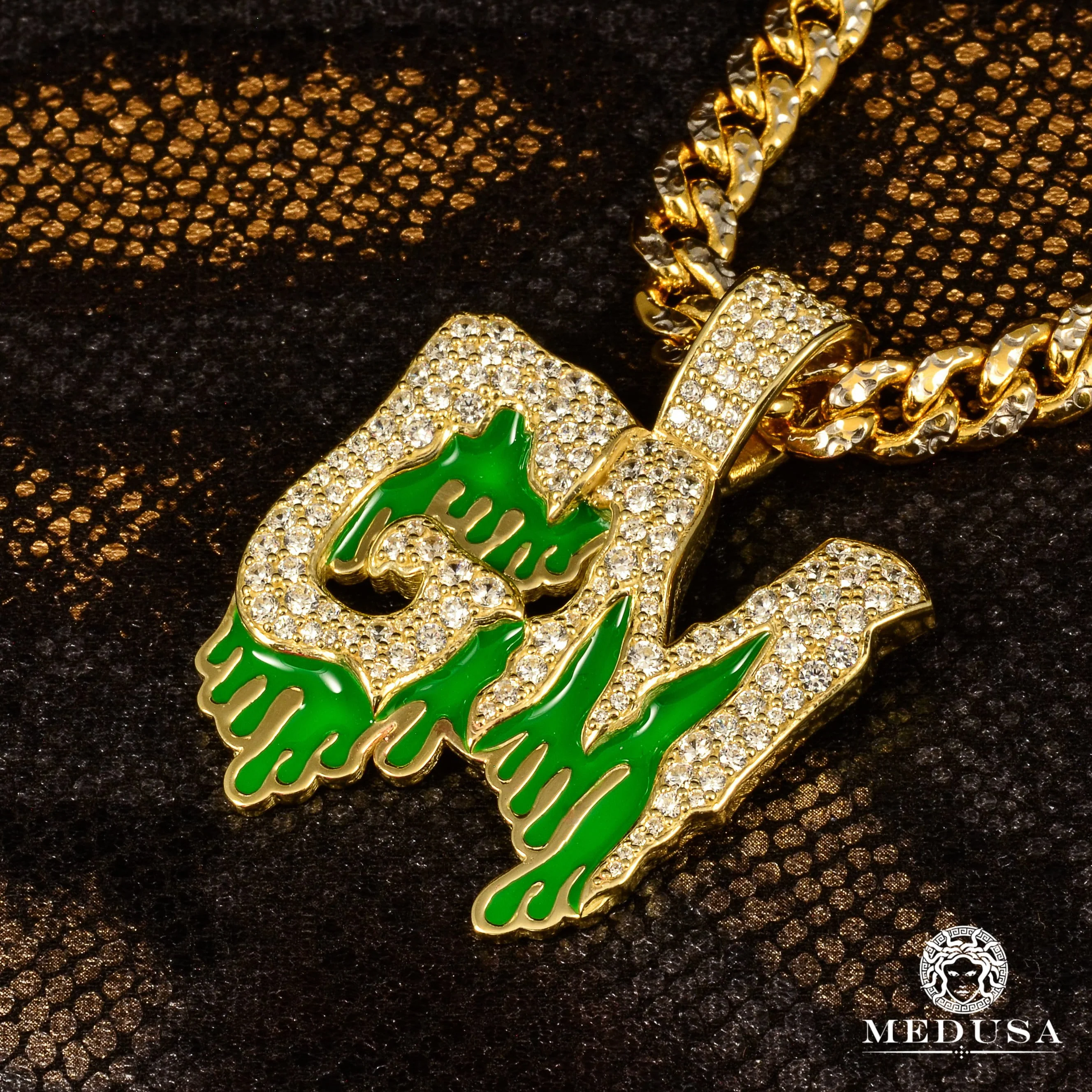 Colored 2 Letter Drip Pendant
